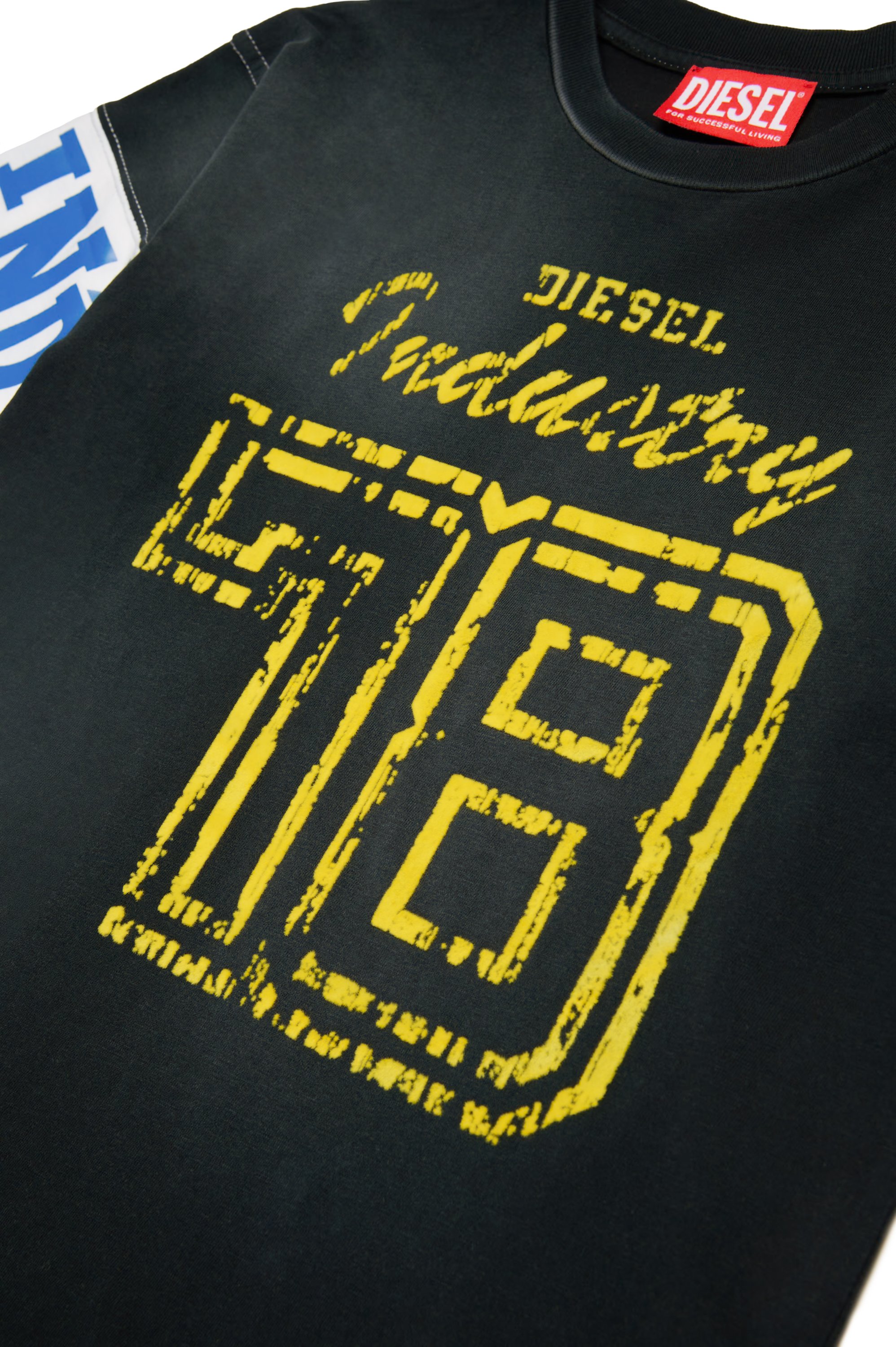 Diesel - TBOST OVER, Man's T-shirt with faded details in Black - 4