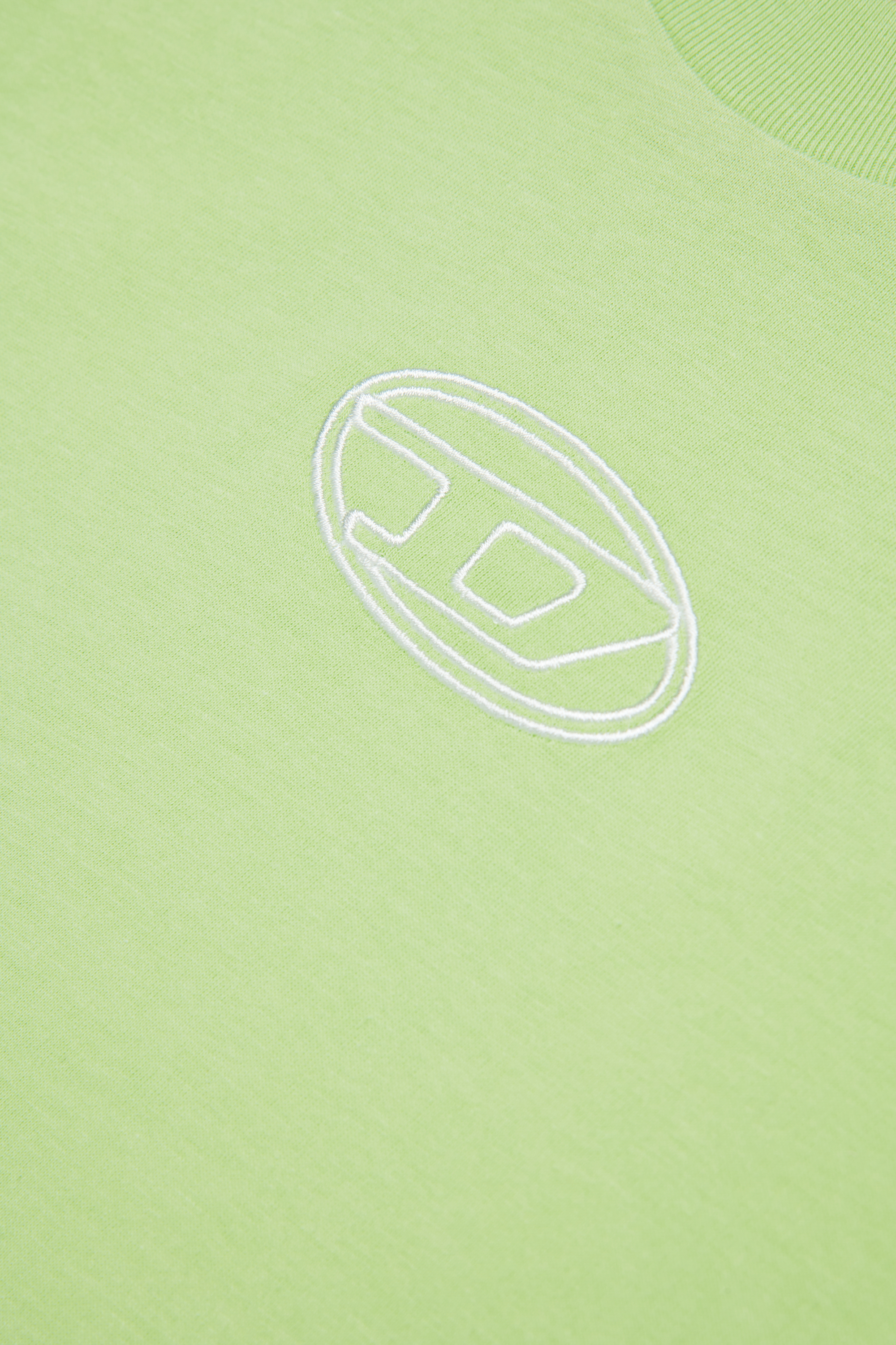 Diesel - TIXAN, Woman's Cotton T-shirt with central logo in Green - 4