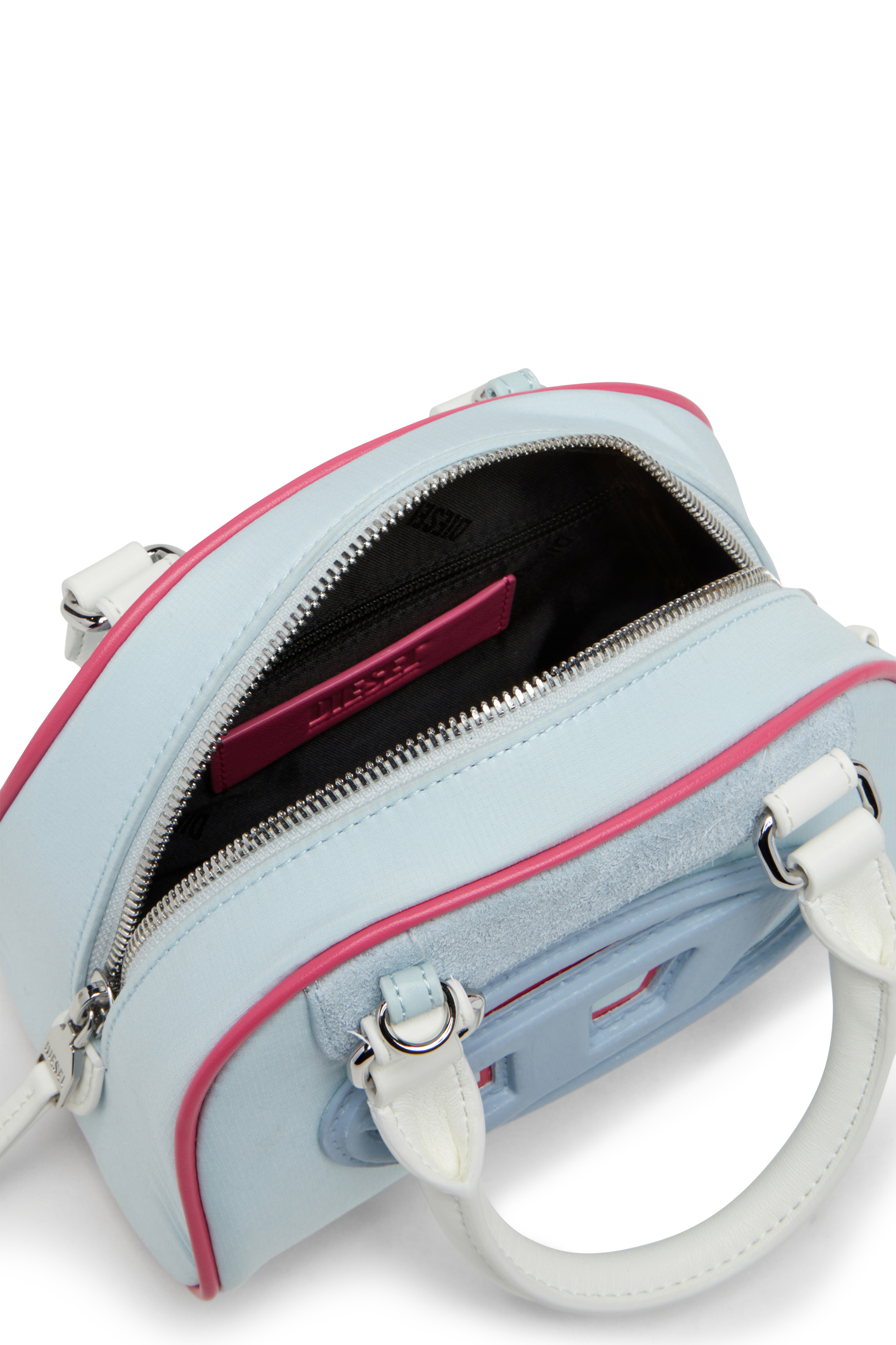 Diesel - 1DR DOME CROSSBODY, Woman's 1DR Dome-Colour-block mini bowling bag in Light Blue - 3