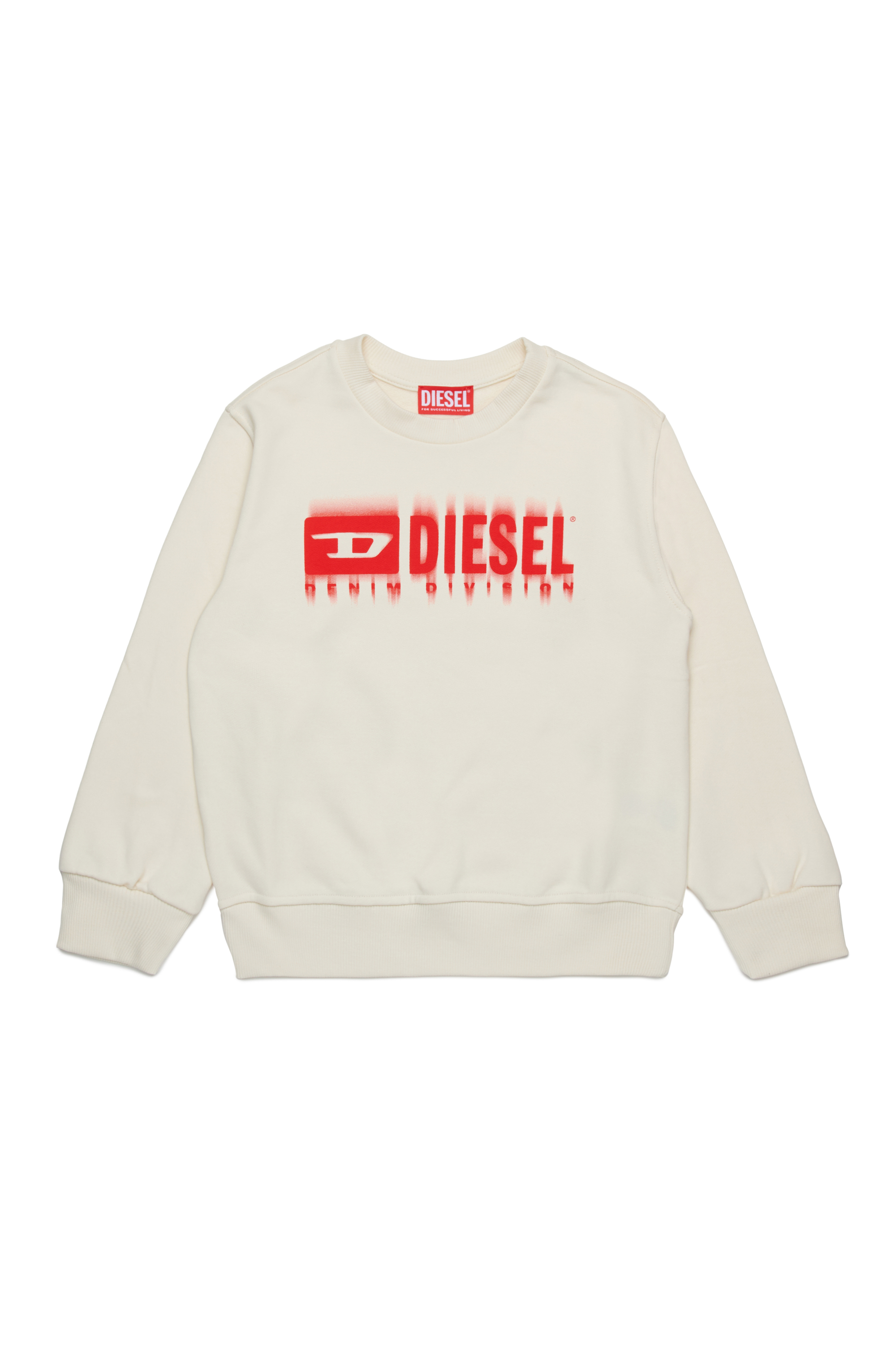 Diesel - SGINNL8 OVER, Man's Sweatshirt with smudged logo in White - 1