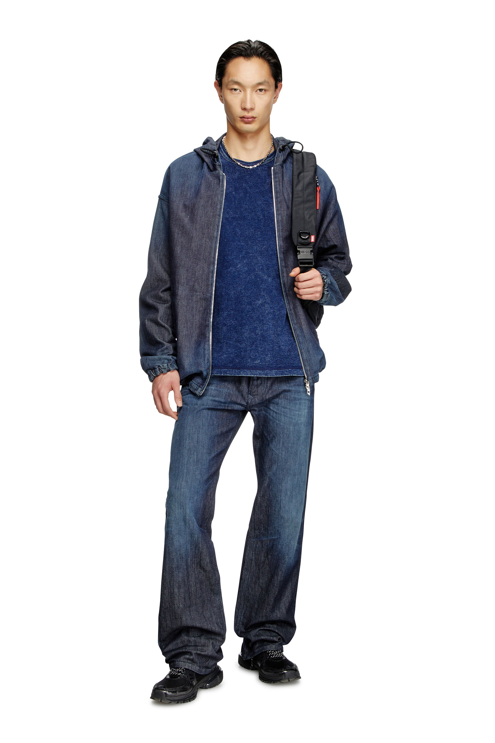 T-ADJIND, Blue Diesel - T-ADJIND, Man's Denim-look jersey T-shirt in Blue - 1