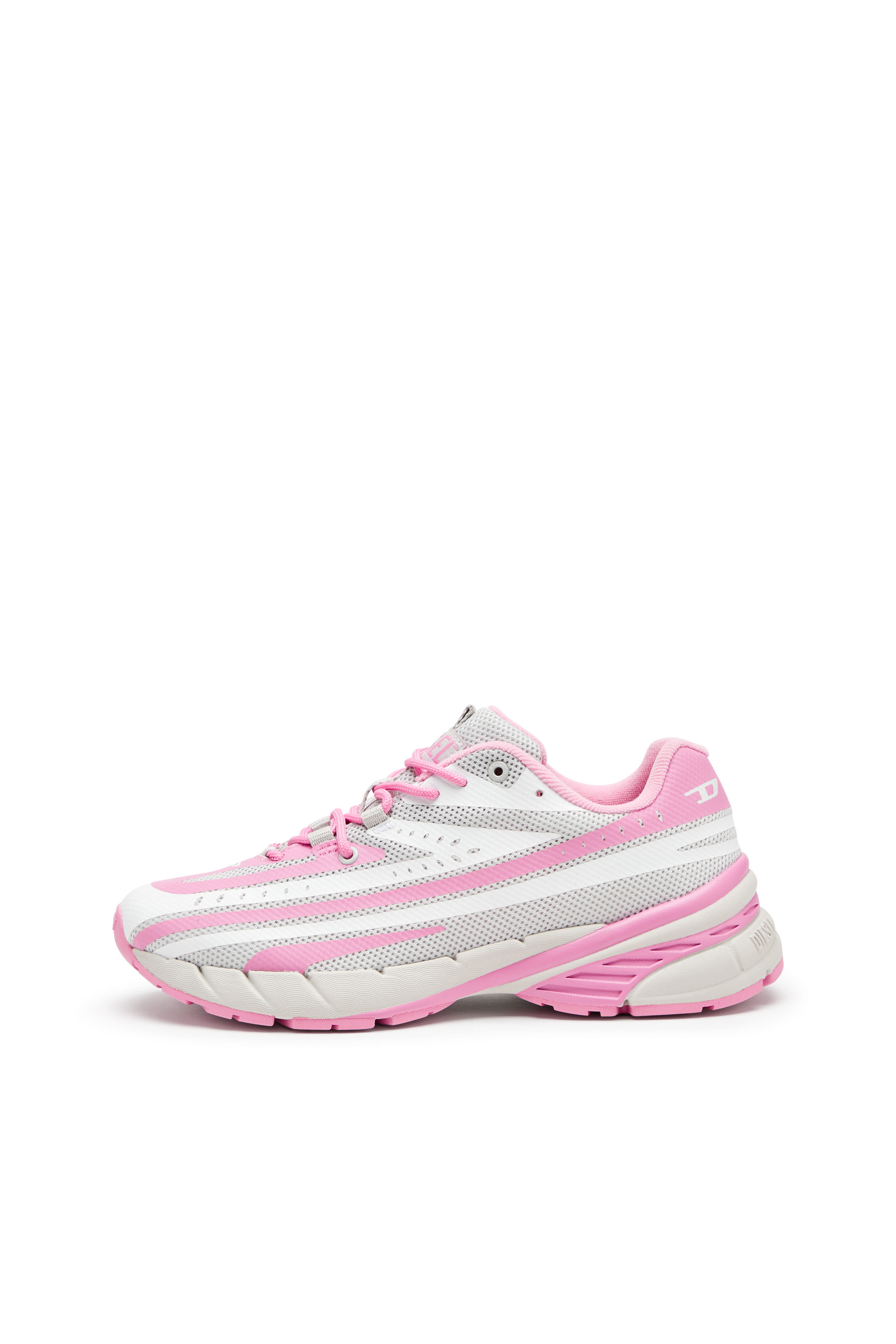 D-AIRSPEED LOW W, Pink/White Diesel - D-AIRSPEED LOW W, Woman's D-Airspeed Low-Striped sneakers in coated mesh in Pink/White - 8