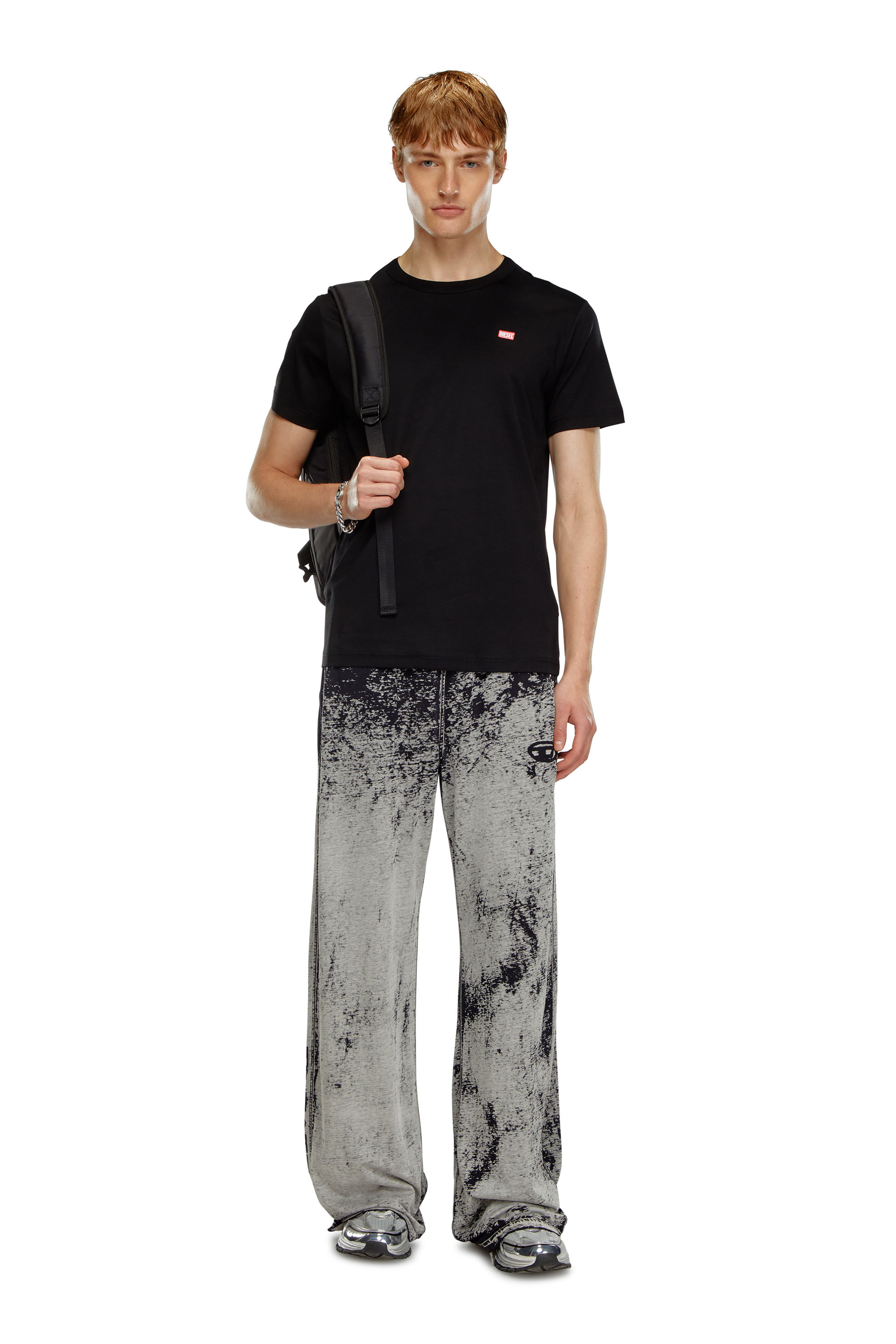 T-MIEGOR-K77, Black Diesel - T-MIEGOR-K77, Man's T-shirt in mercerised cotton in Black - 1