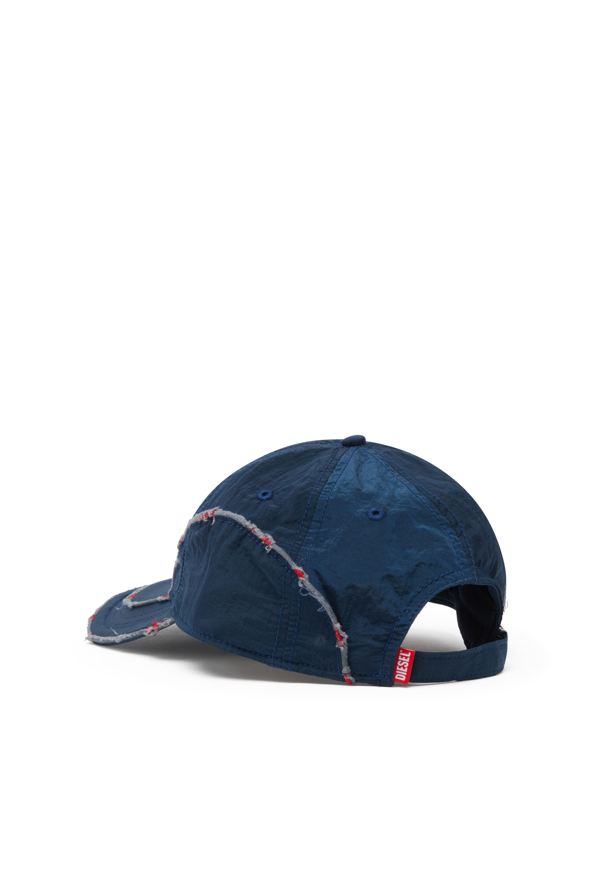 Diesel - C-ONNOR, Man's Crinkled nylon baseball cap with tonal D in Blue - 2