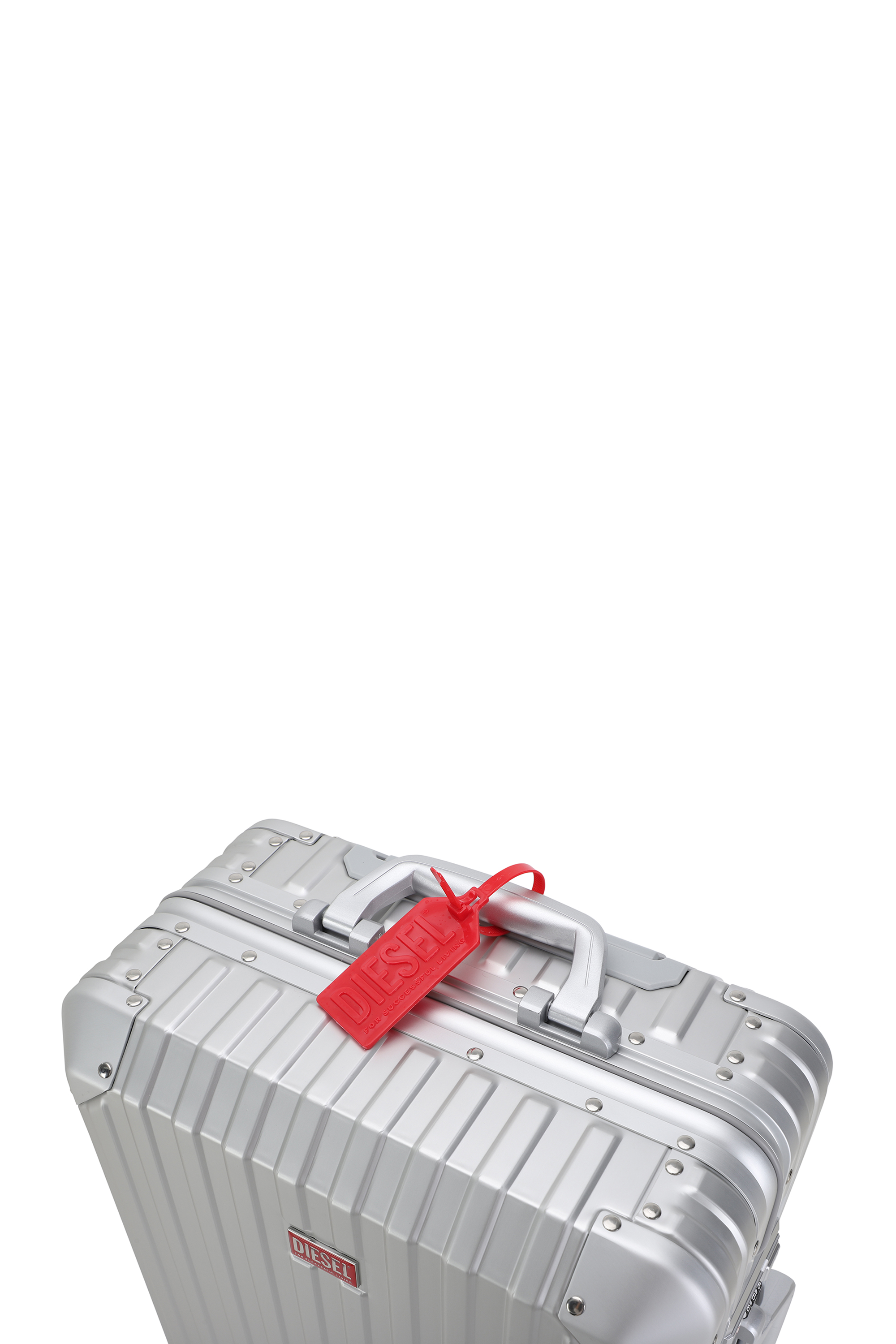 Diesel - DIESEL ALUMINUM TROLLEY- DSL002, Unisex's Aluminum suitcase size S in Silver - 5