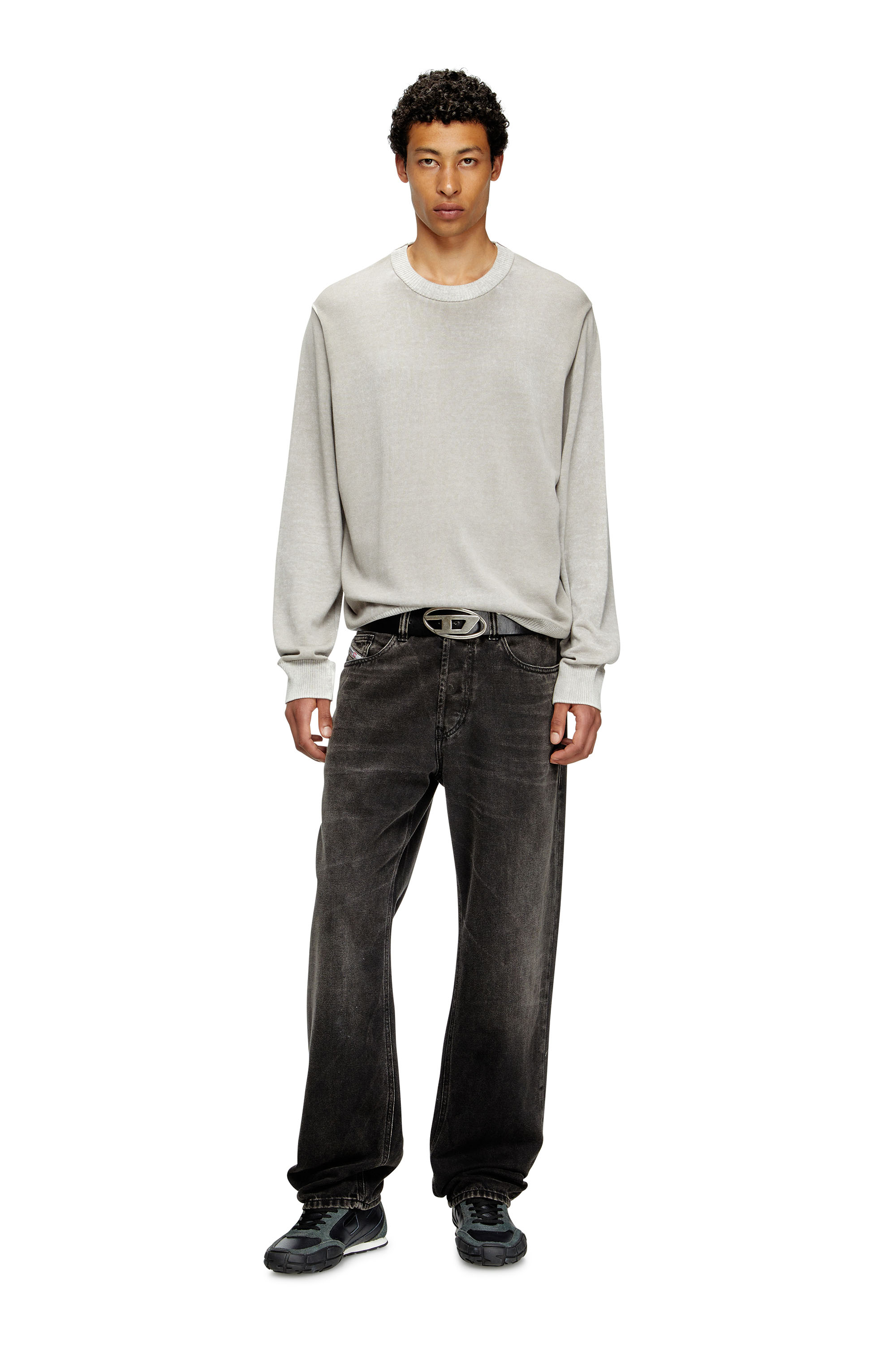 K-LARENCE-B, Light Grey Diesel - K-LARENCE-B, Man's Reverse-print cotton jumper in Light Grey - 1