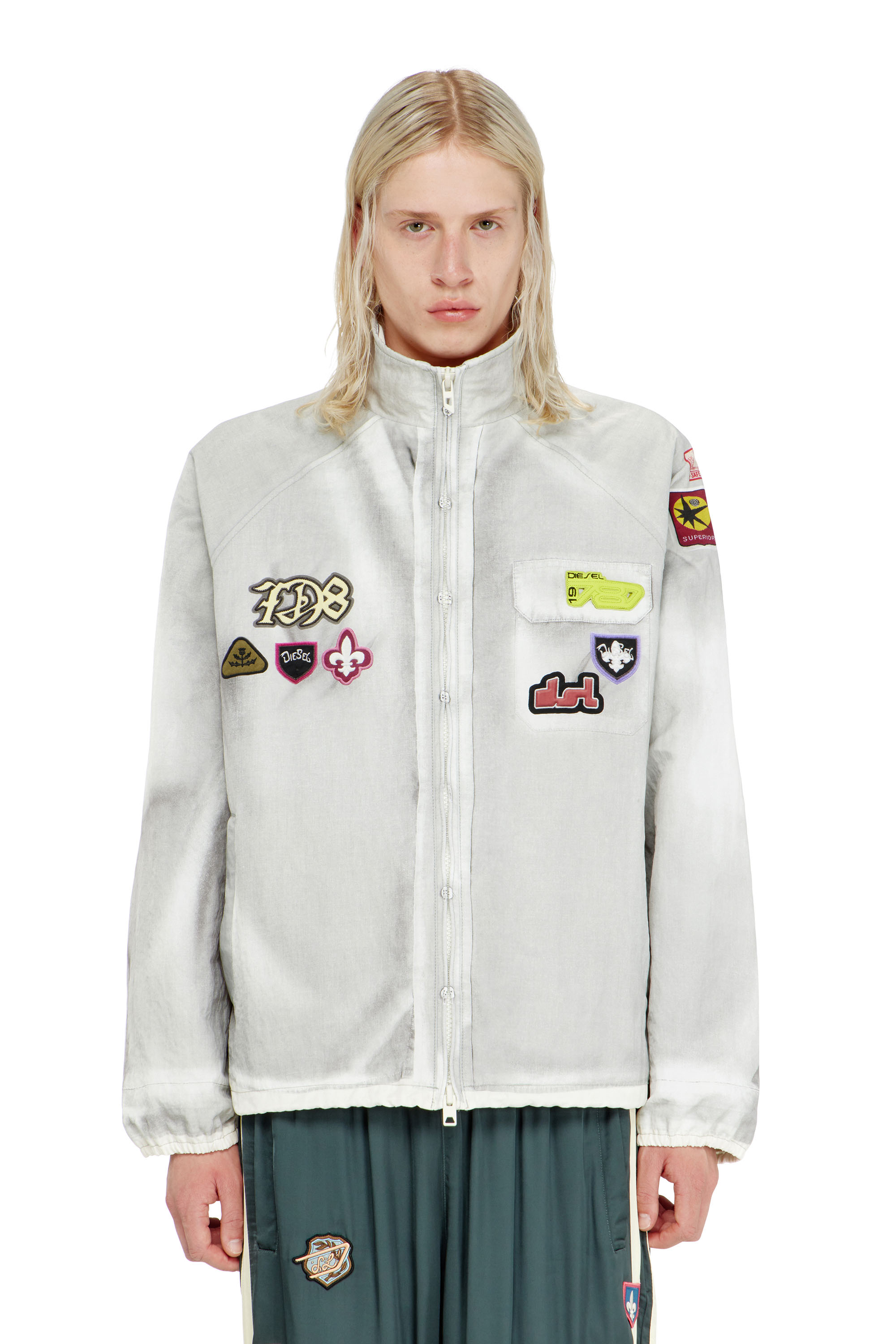 Diesel - J-PATCH, Man's Windbreaker with trompe l&rsquo;oeil patches in null - 5