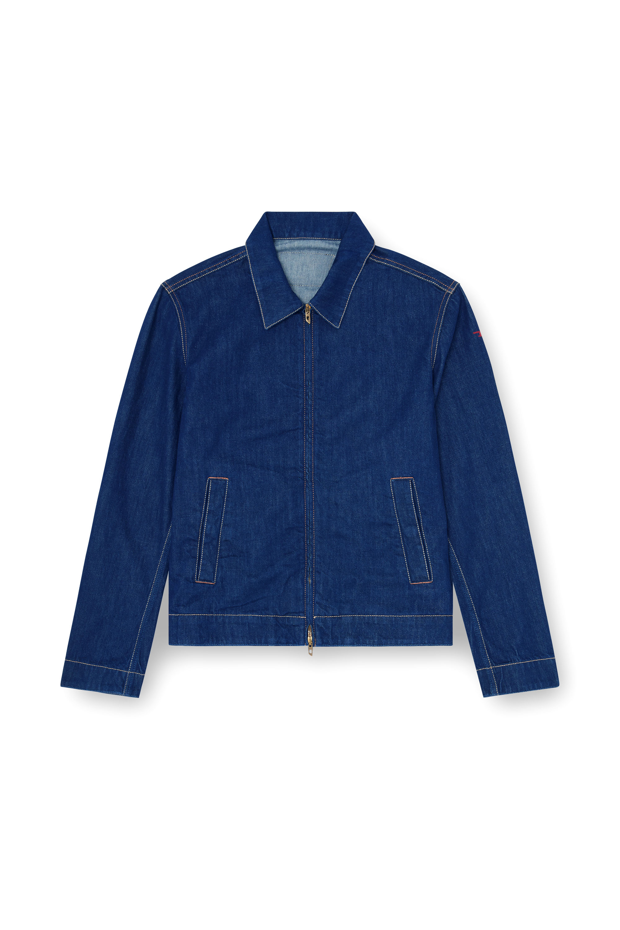 Diesel - D-ROHE, Man's Coach jacket in rinse denim in Dark Blue - 3