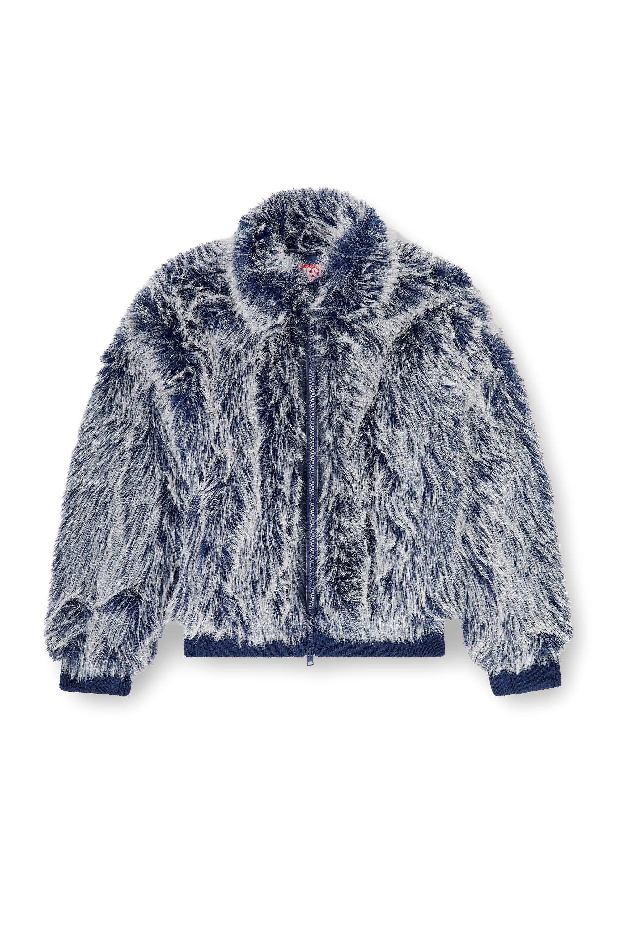 Diesel - W-VICTOR, Man's Shaggy winter jacket in Medium blue - 3