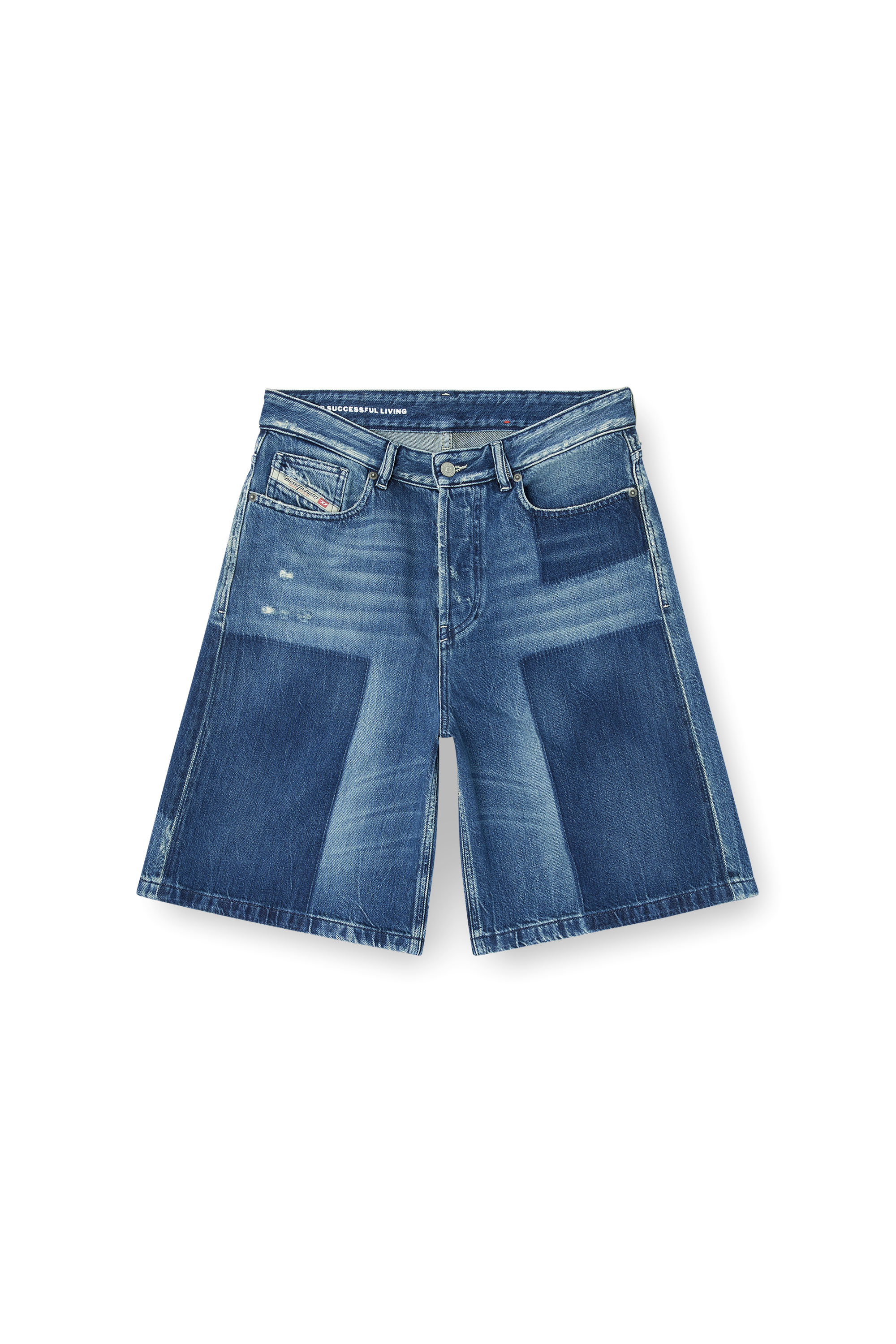 DE-SIRE-SHORT, Medium blue Diesel - DE-SIRE-SHORT, Woman's Shorts in contrast-effect denim in Medium blue - 2