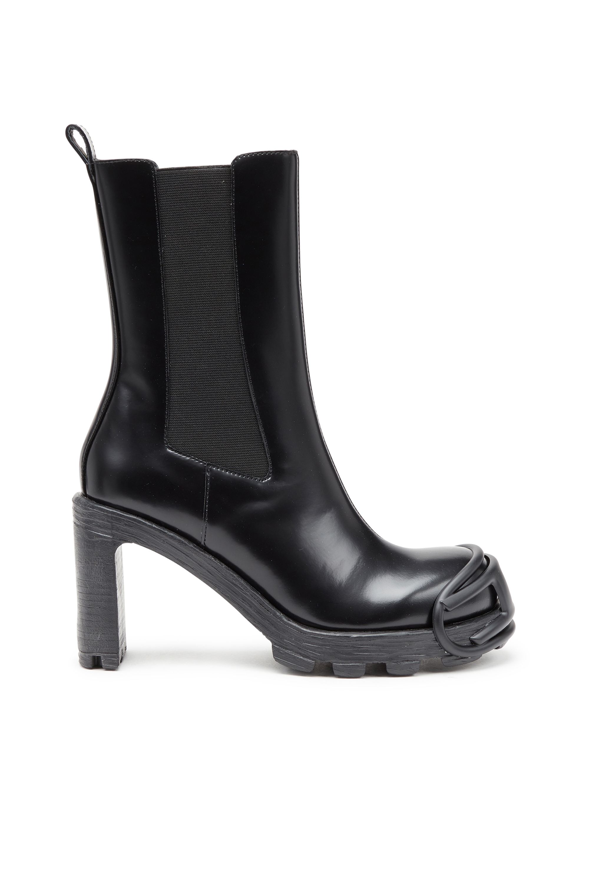 Diesel - D-HAMMER CH D W, Woman's D-Hammer-High-heel boots with Oval D plaque in Black - 1