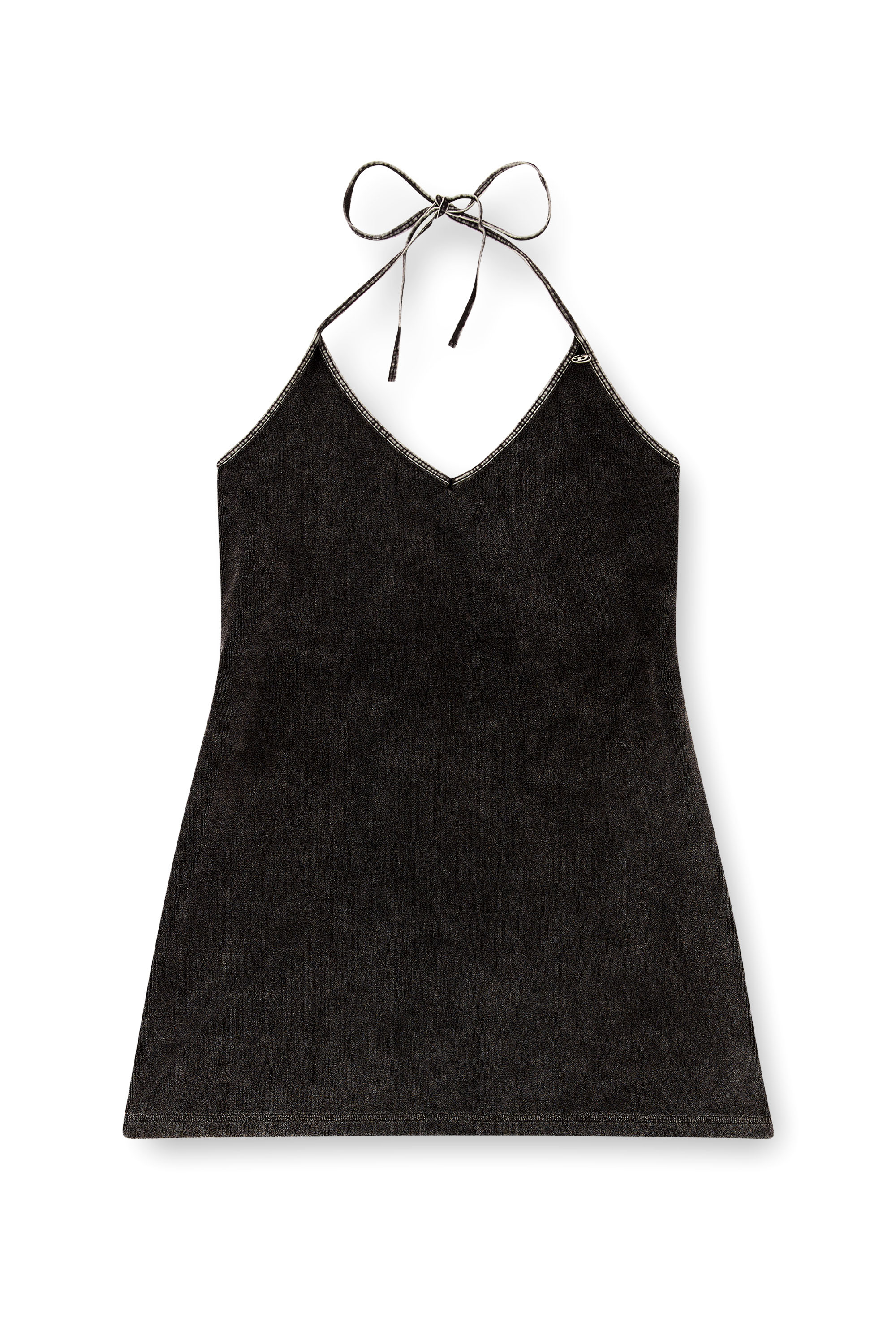 Diesel - MILVA-DNM, Woman's Mini dress in treated towelling fabric in null - 5