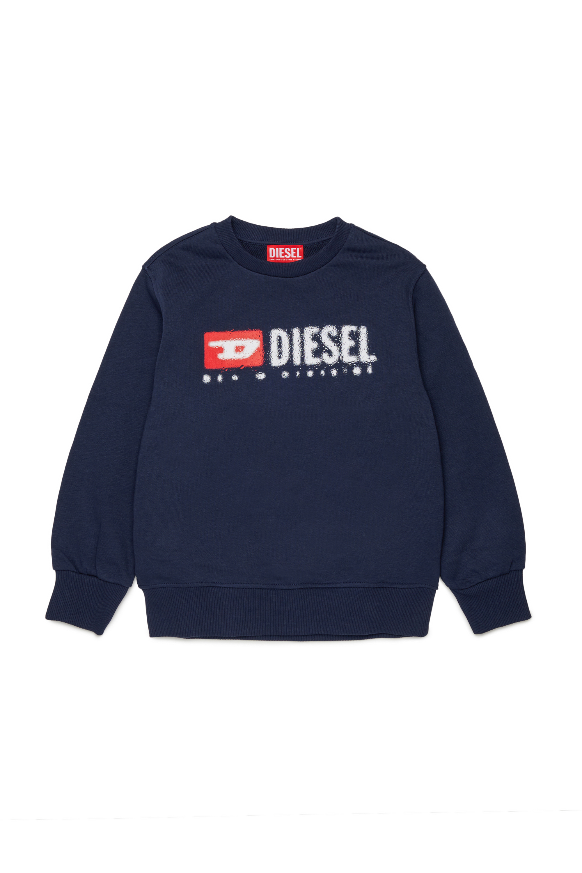 Diesel - SDROPS OVER, Man's Cotton sweatshirt with logo in Blue - 1