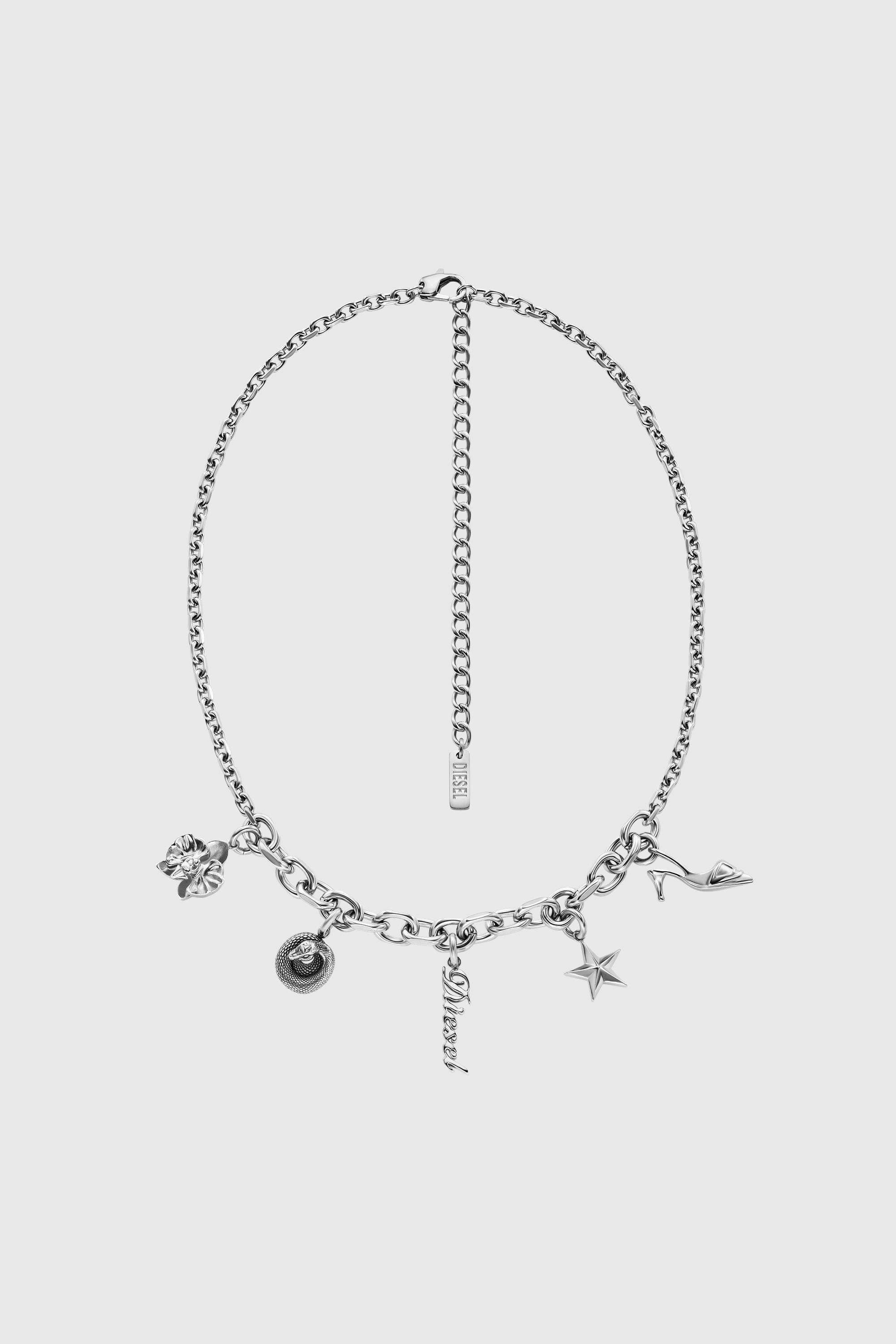 Diesel - DX1745040, Unisex's Stainless steel charm necklace in Silver - 1