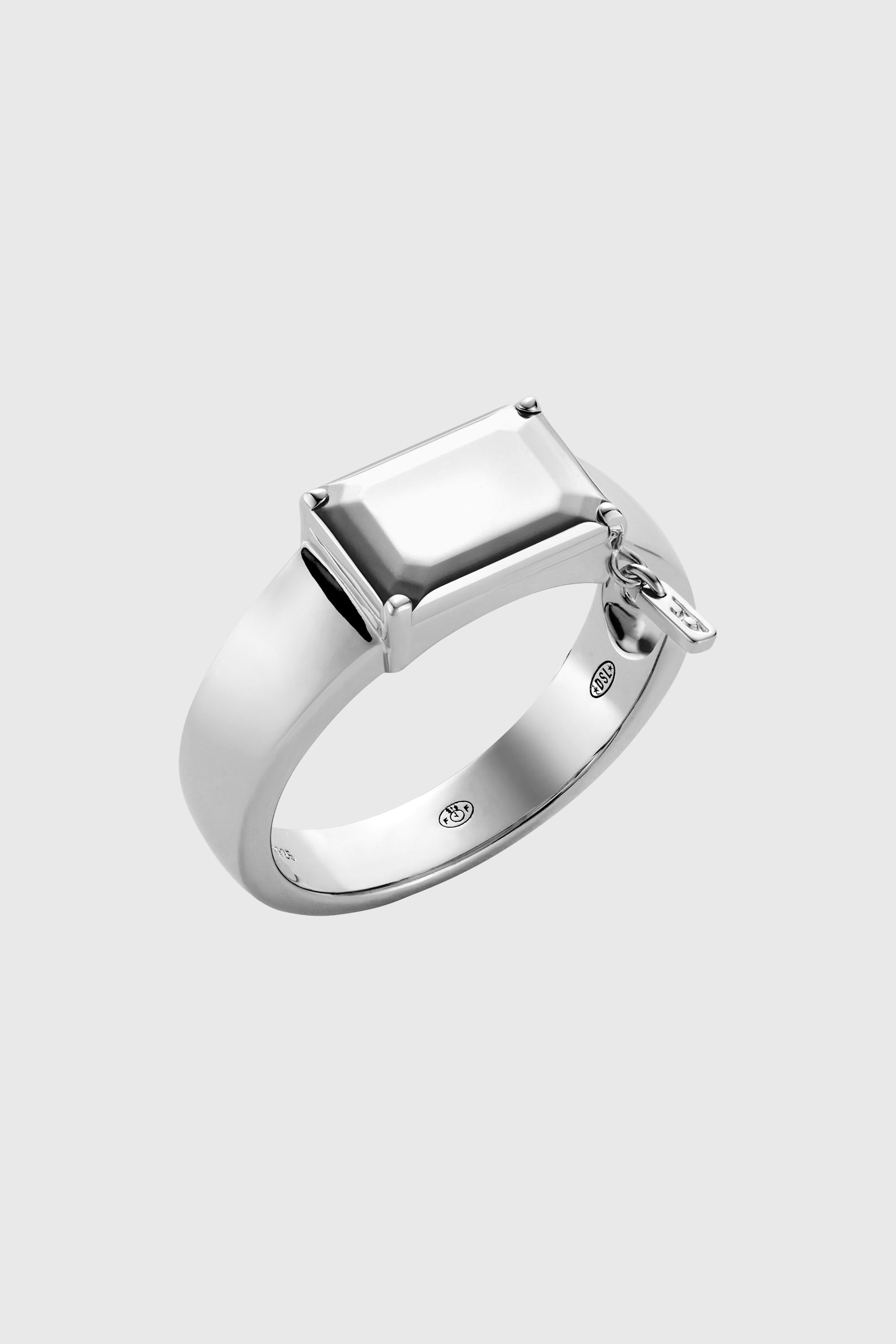 Diesel - DL1365040 STERLING SILVER JEWEL, Unisex's Sterling silver center focal ring in Silver - 1