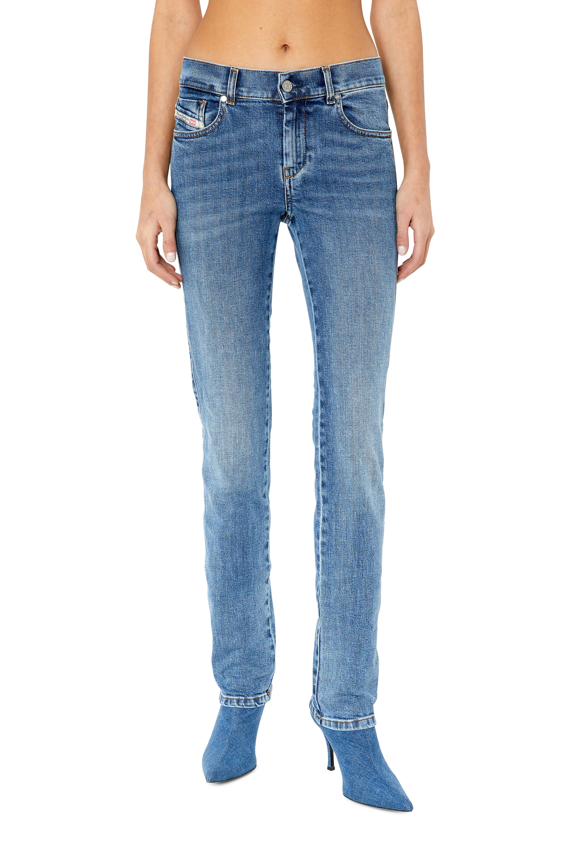 Diesel - Sandy E09AA Straight Jeans, Medium blue - Image 1
