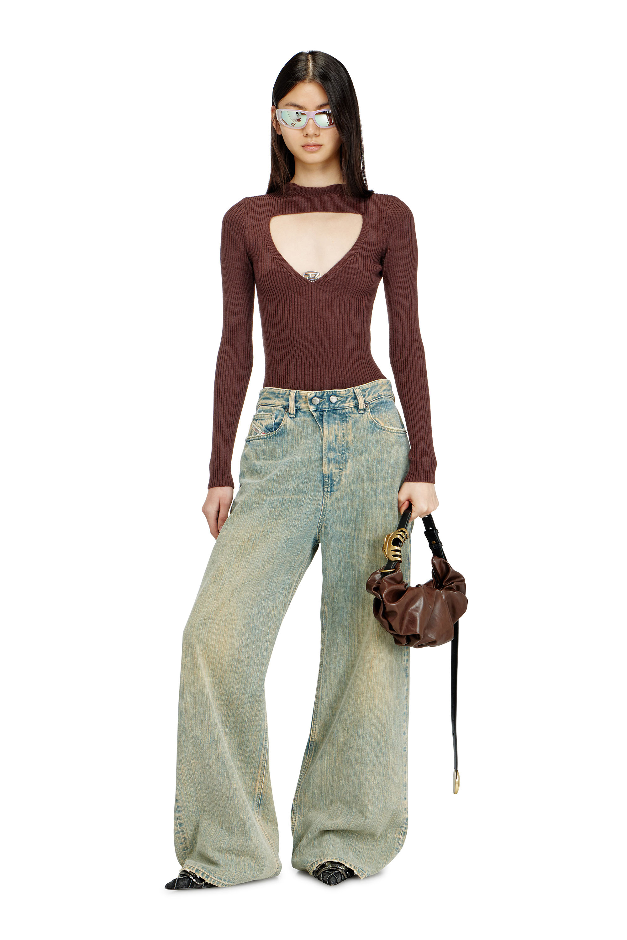 Diesel - GRAB-D HOBO S, Woman's Grab-D-Hobo bag in Dark Brown - 6