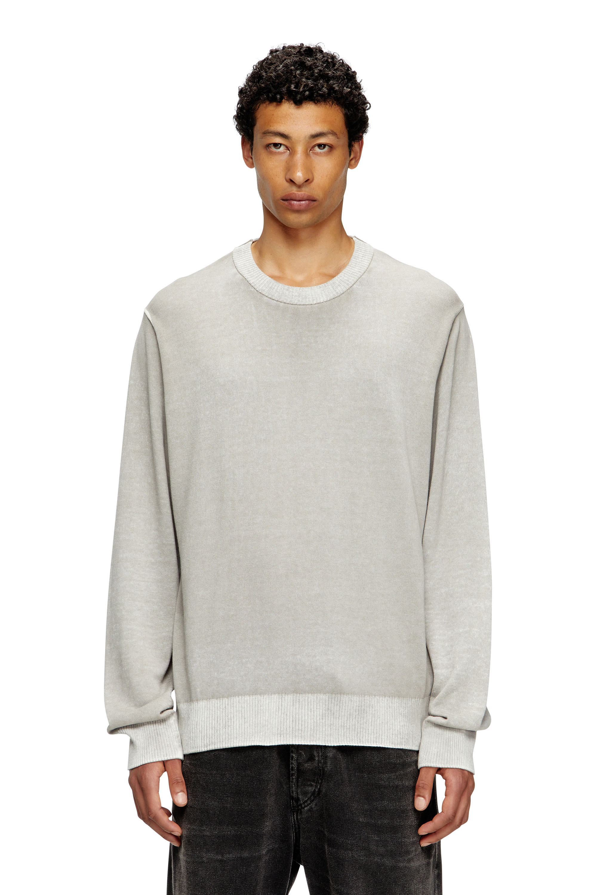K-LARENCE-B, Light Grey Diesel - K-LARENCE-B, Man's Reverse-print cotton jumper in Light Grey - 3