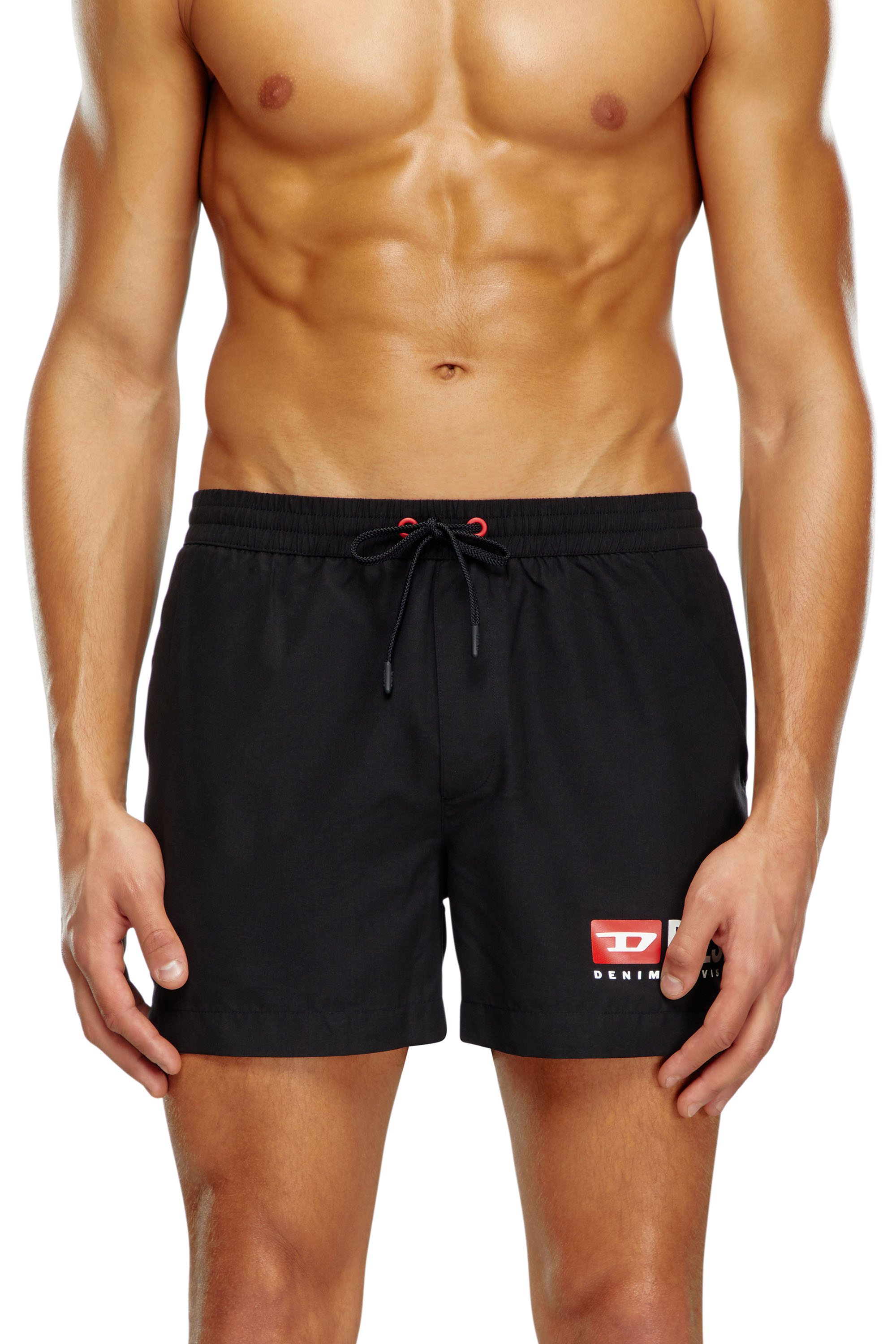 Diesel - BMBX-KEN-37, Man Mid-length swim shorts with logo print in Black - Image 2