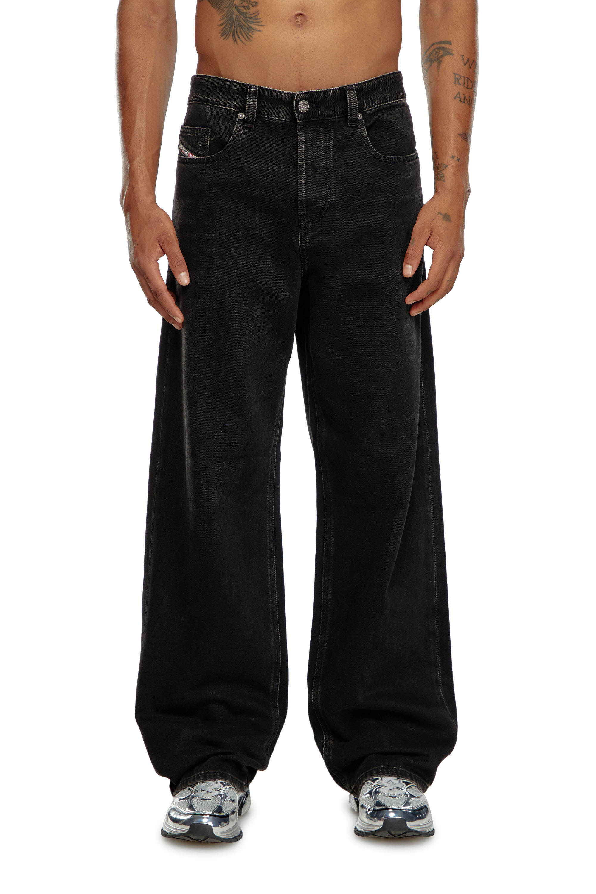 Diesel - Man Straight Jeans 2001 D-Macro 09I35, Black/Dark grey - Image 1