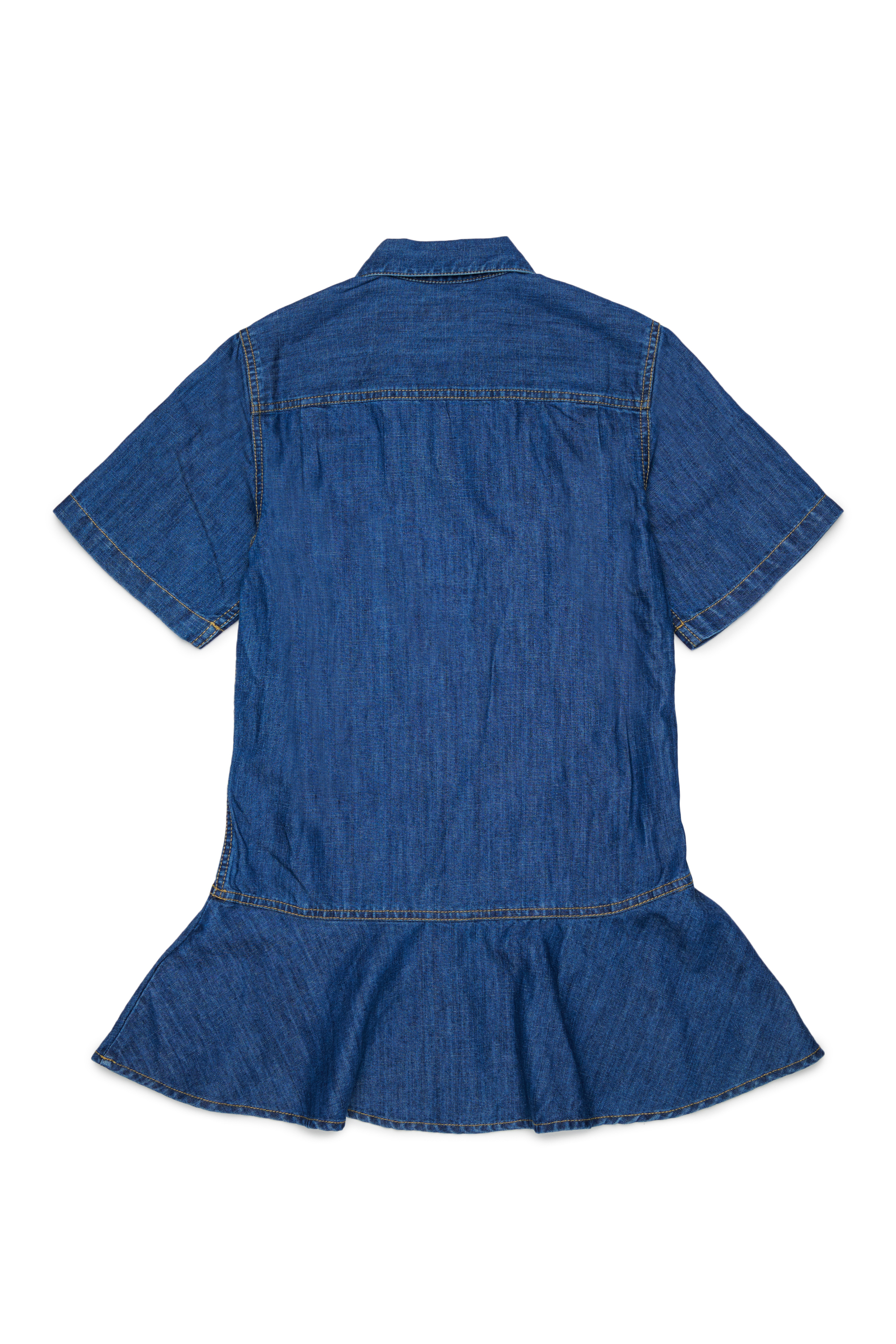 Diesel - DARYL, Woman's Denim shirt dress with ruffled hem in Medium blue - 2