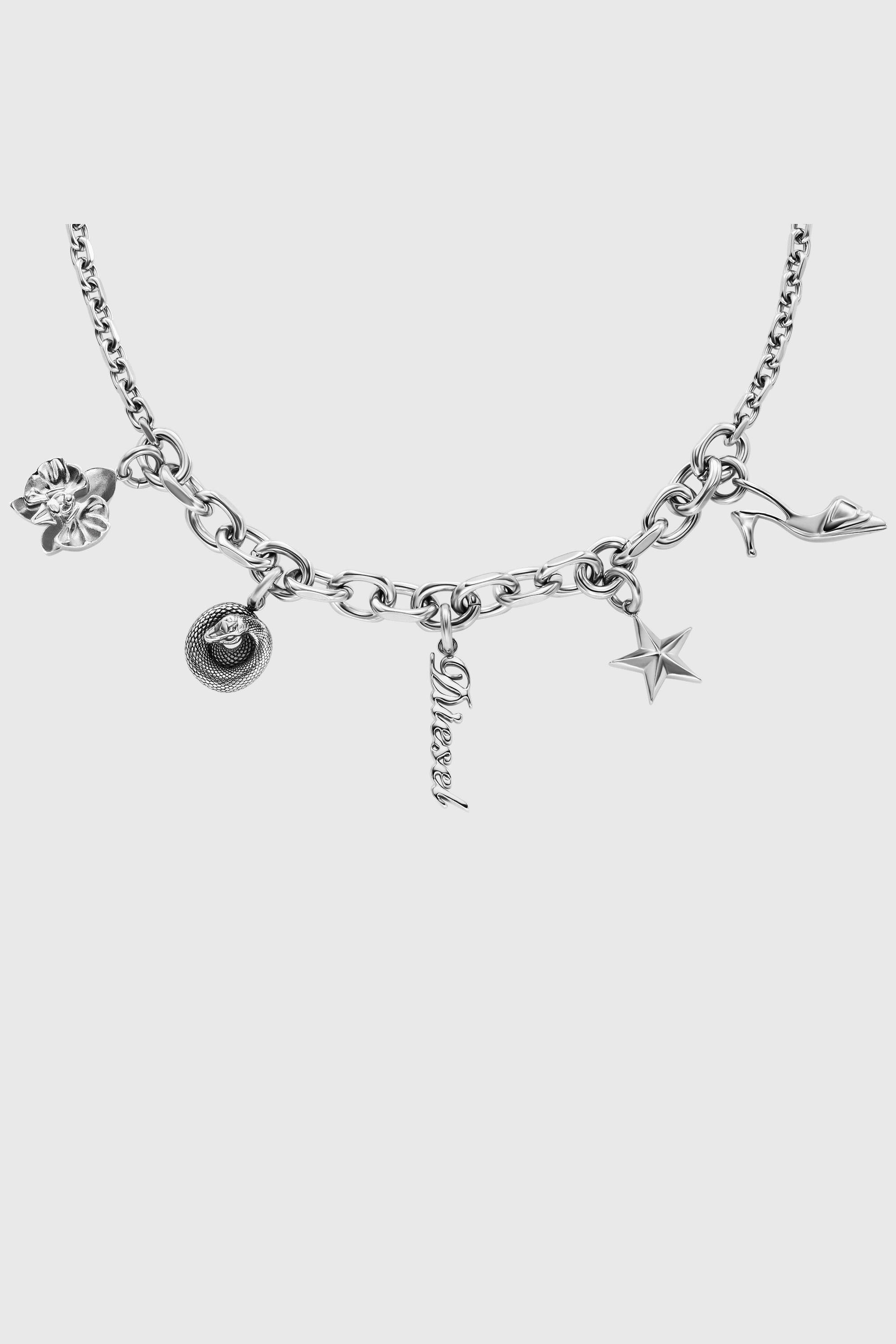 Diesel - DX1745040, Unisex's Stainless steel charm necklace in Silver - 2