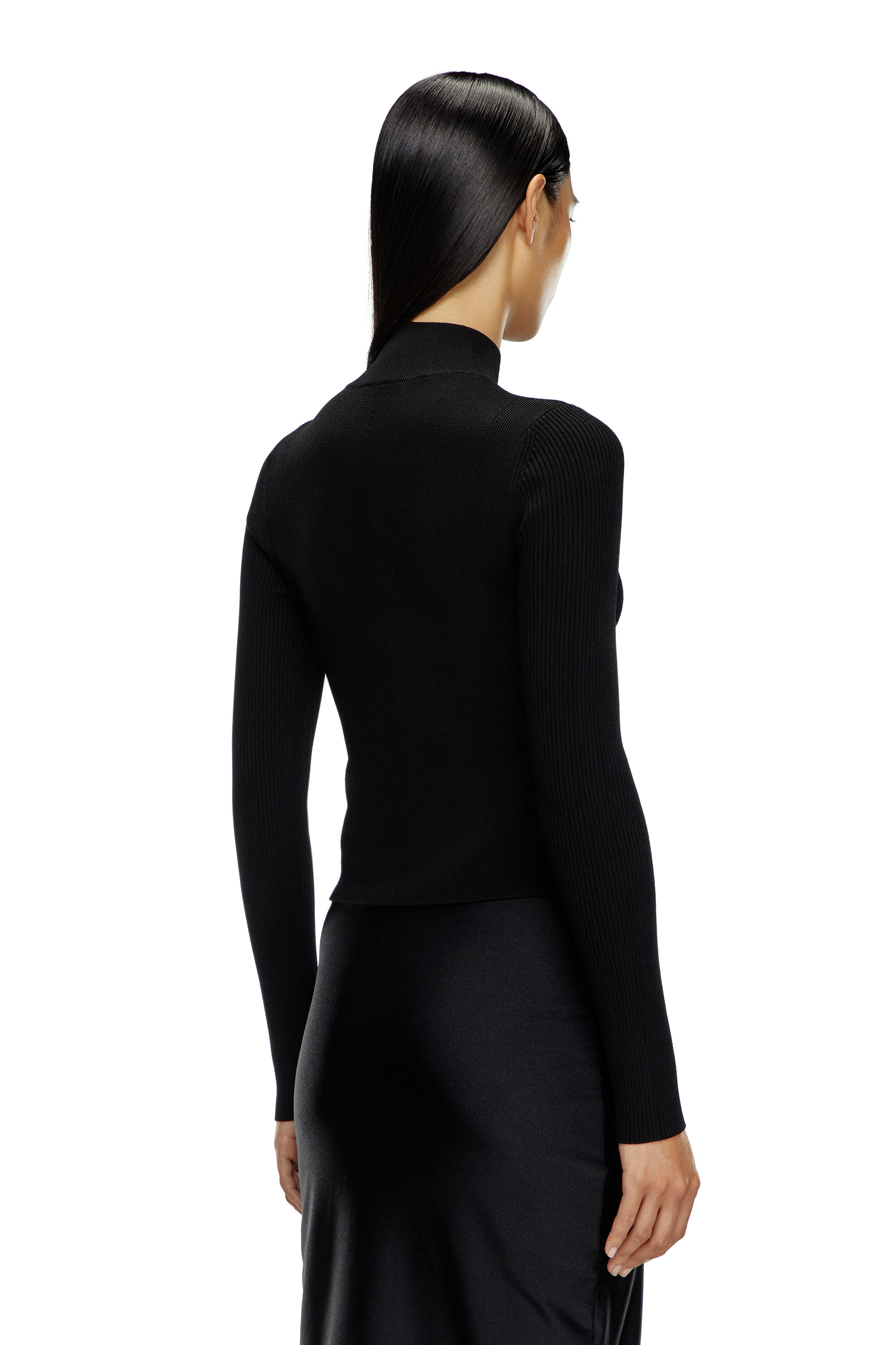 M-VALARI-TN, Black Diesel - M-VALARI-TN, Woman's Rib-knit top in Black - 4