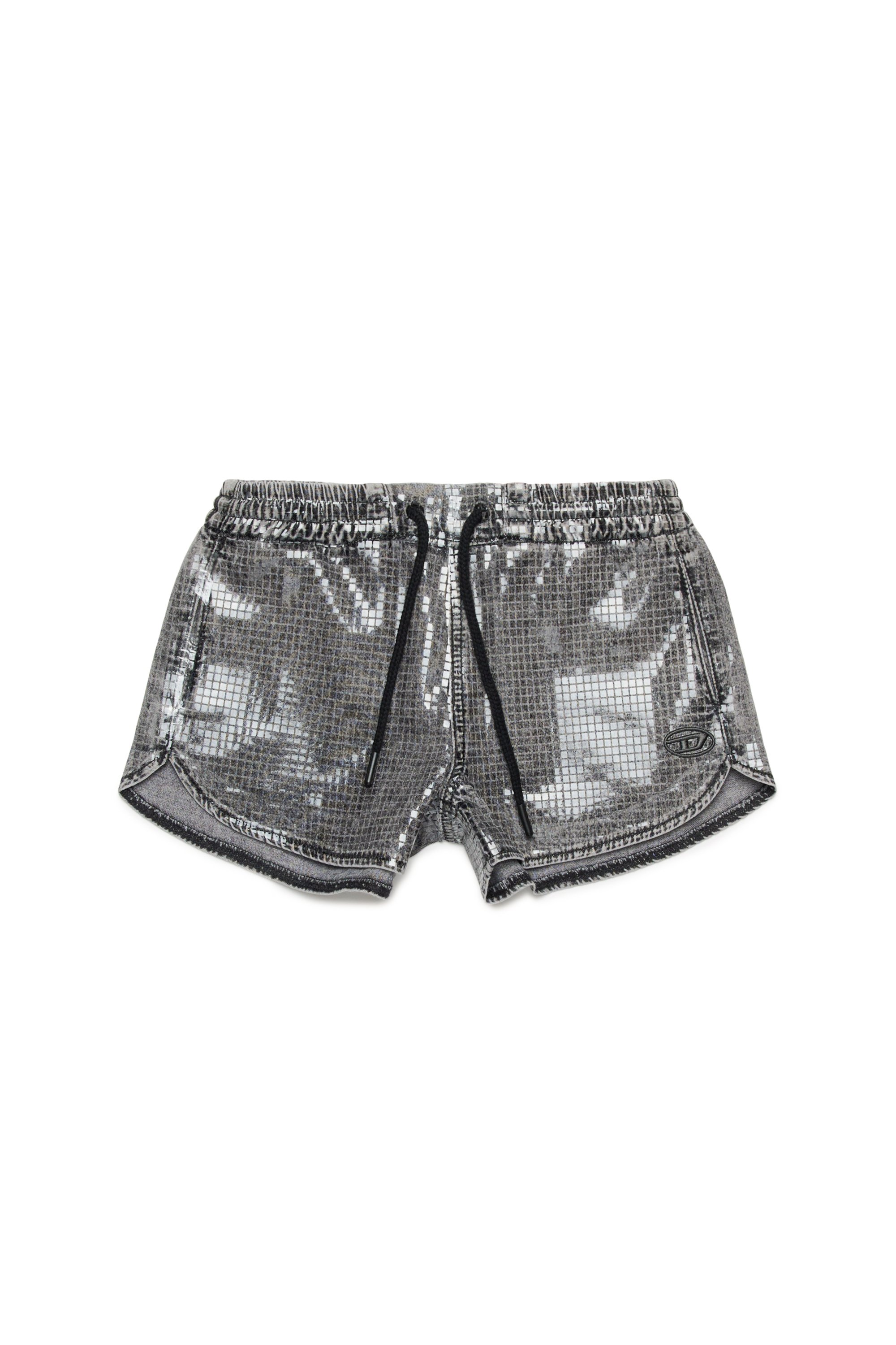 Diesel - PSUNNY, Woman's Track shorts in sequin denim in Black - 1