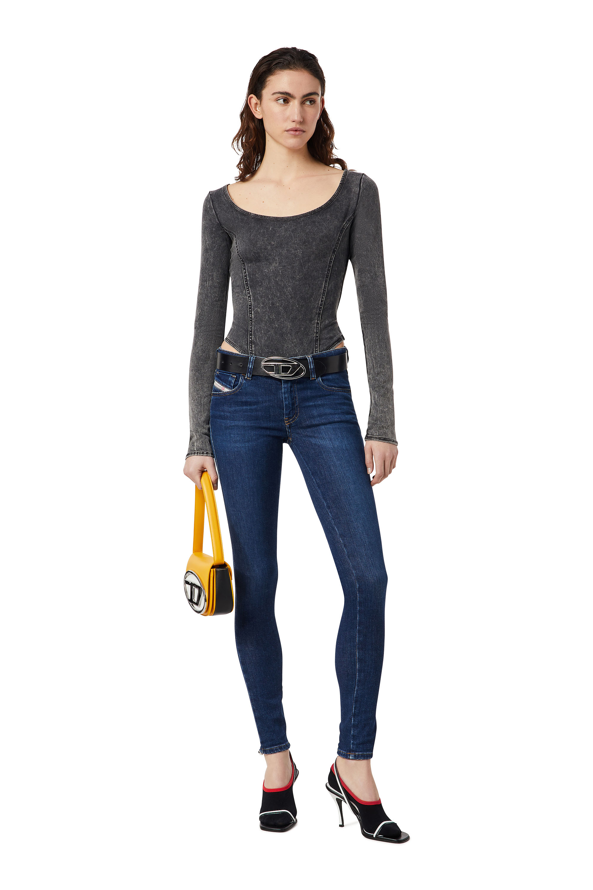 Diesel - D-CHO TRACK DENIM BODYSUIT, Dark Blue - Image 4