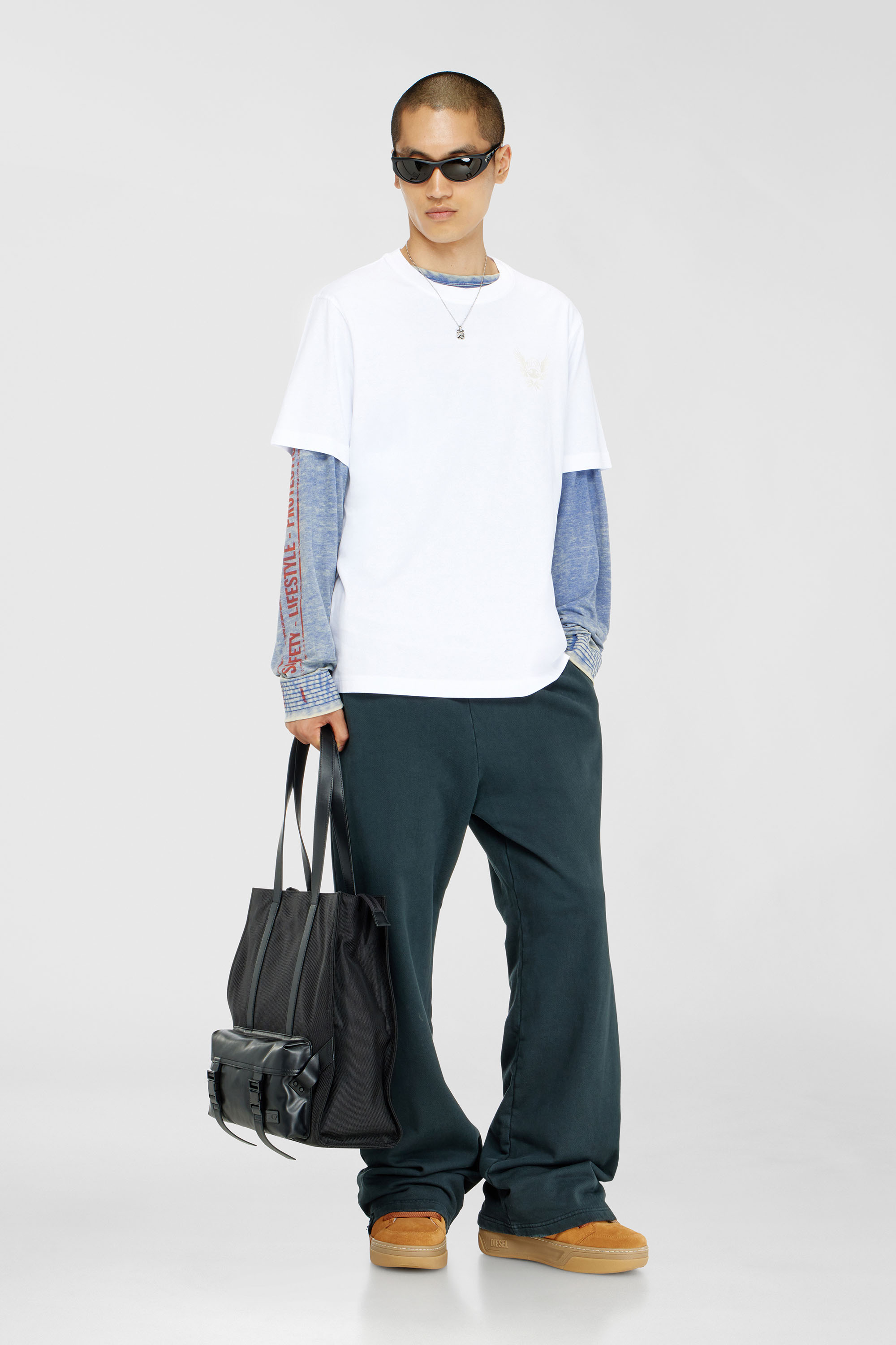 Diesel - T-ADJUST-AA8, Man's Cotton T-shirt with chest logo motif in White - 1