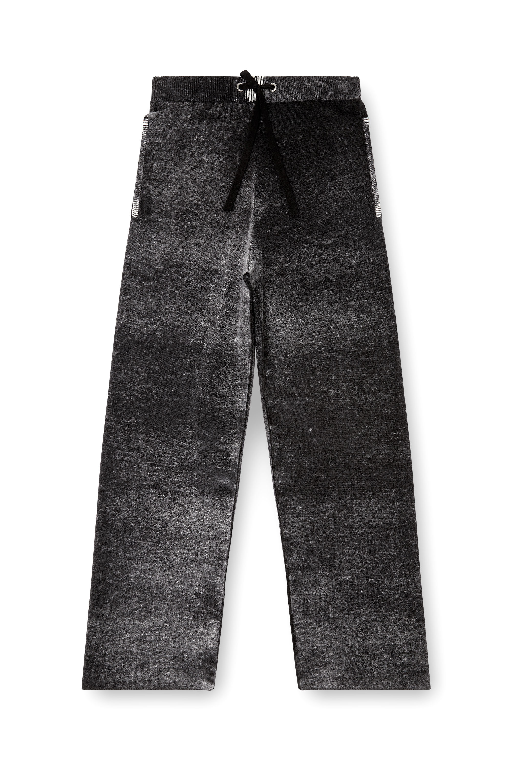 Diesel - M-HONORINE, Woman's Reverse-print knitted wool track pants in Dark grey - 2