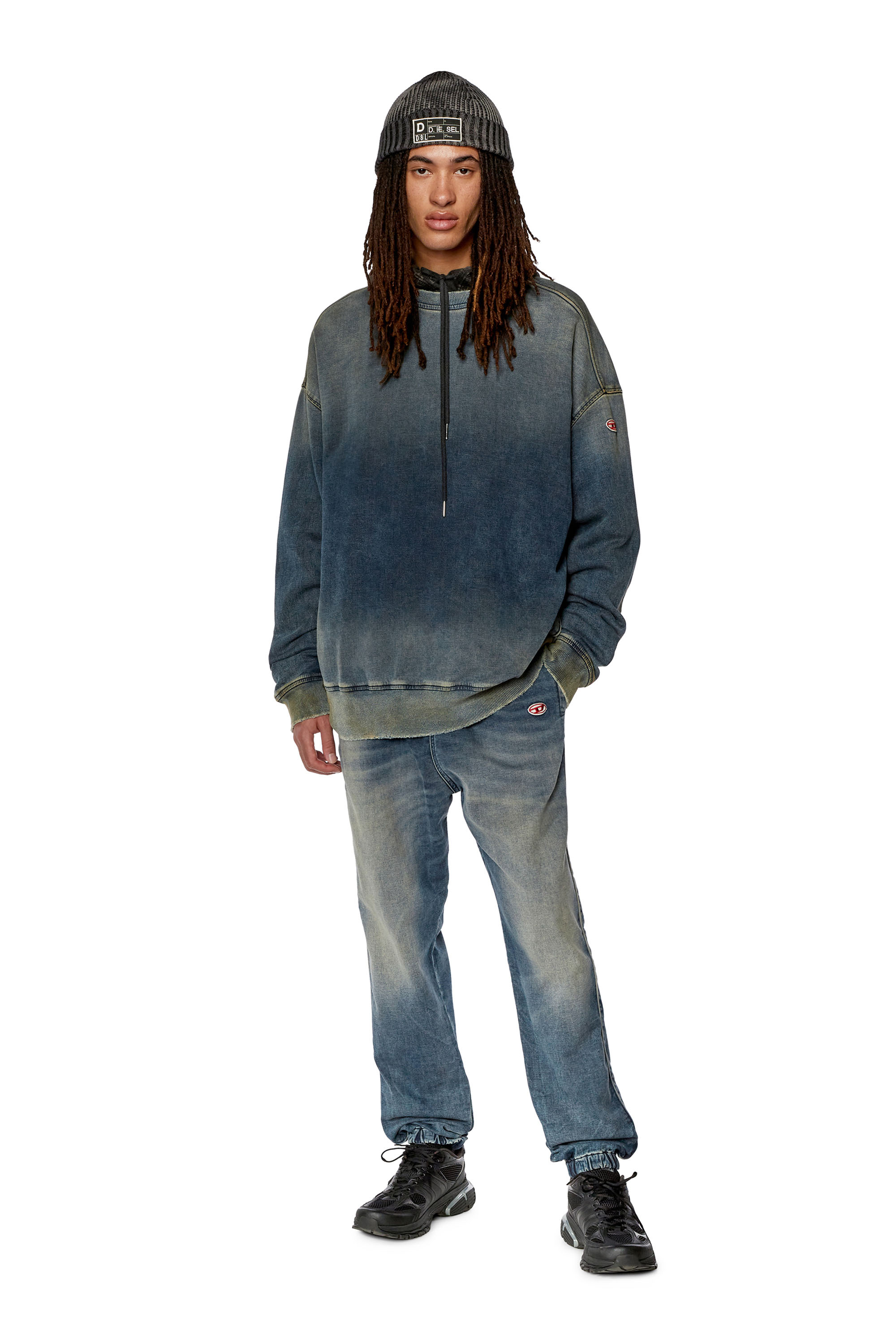 Diesel - Tapered D-Lab Track Denim 068FN, Dark Blue - Image 1