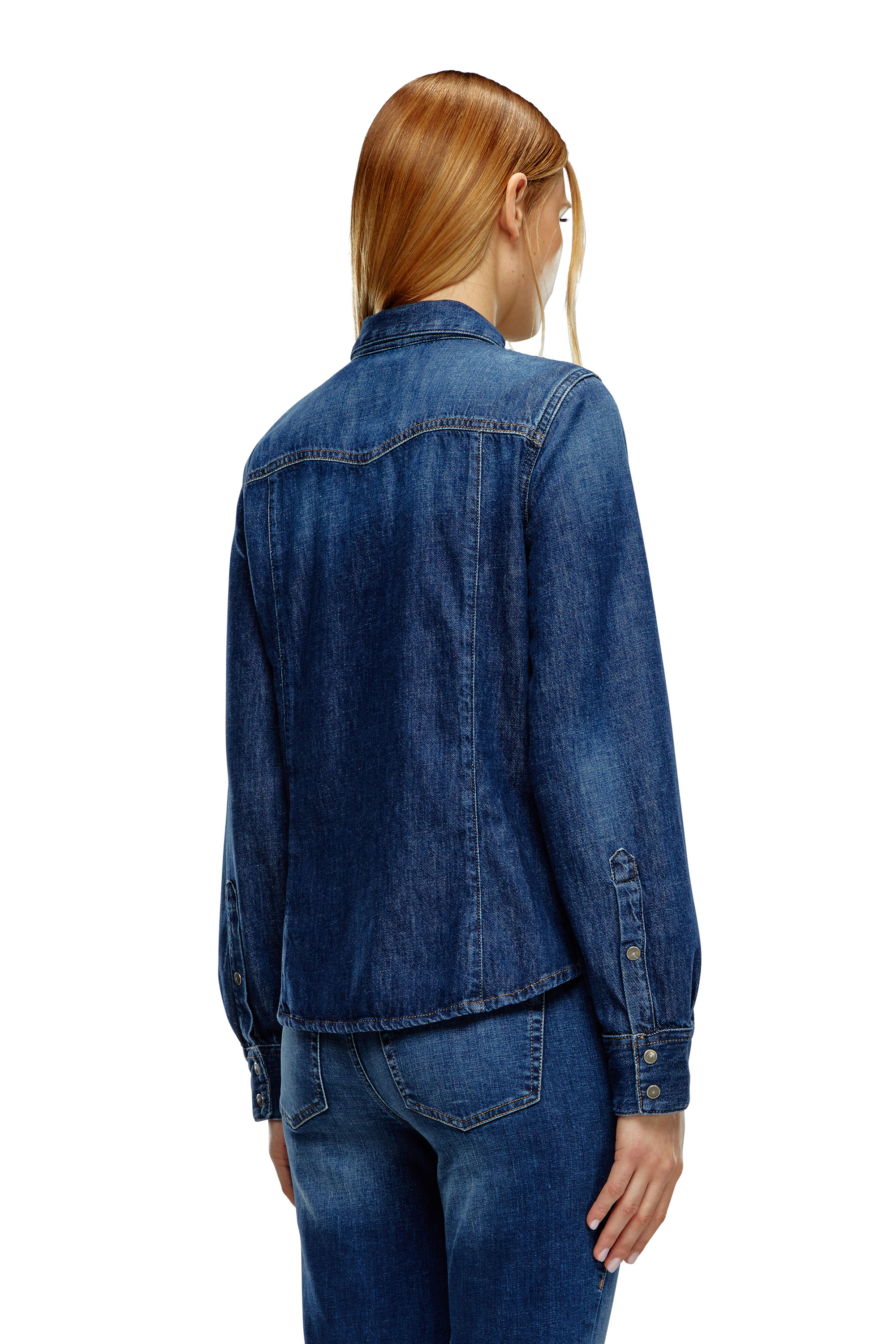 Diesel - DE-WAVES, Woman's Western shirt in denim in Blue - 3