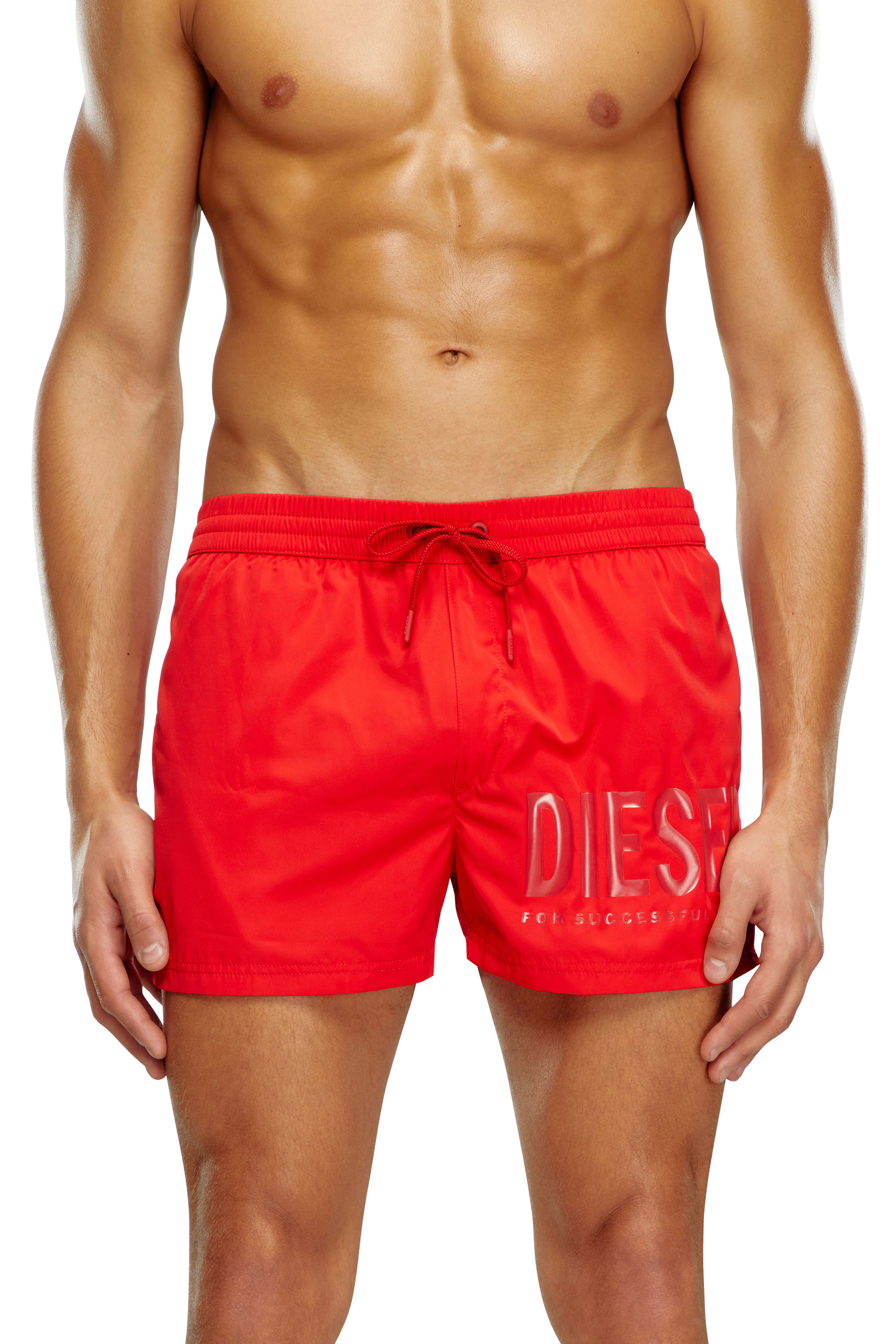 Diesel - BMBX-MARIO-34, Man Swim shorts with tonal logo in Red - Image 2