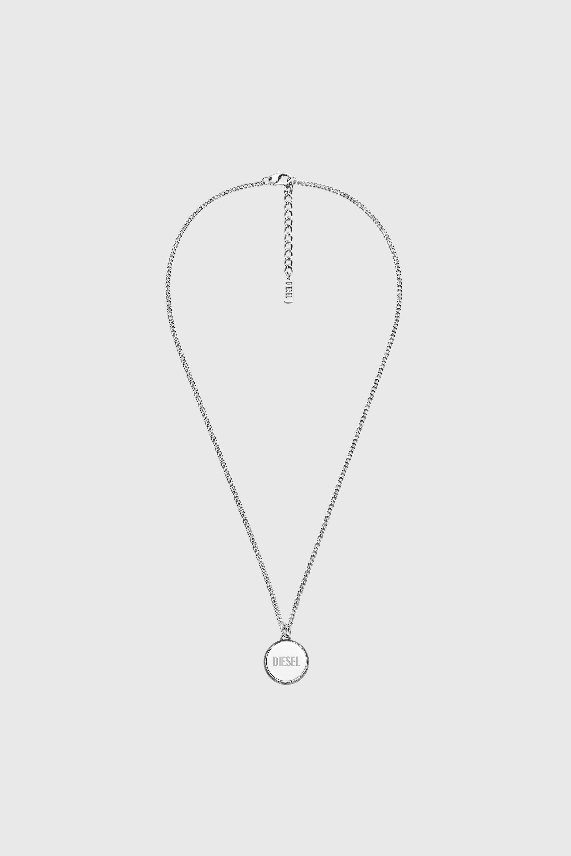 Stainless steel denim texture pendant necklace