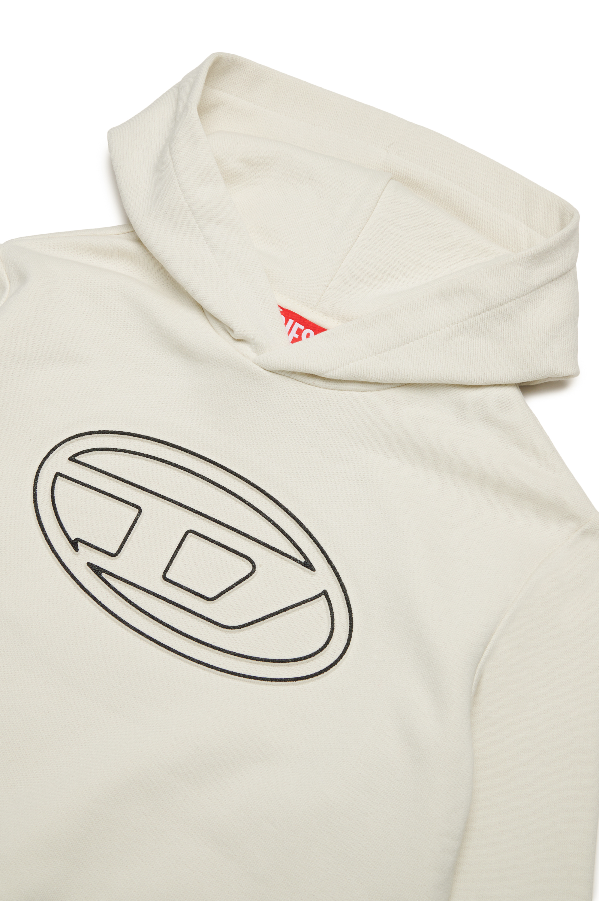 Diesel - SBIGOVALHOOD OVER, Man's Hoodie with embossed Oval D logo in White - 3