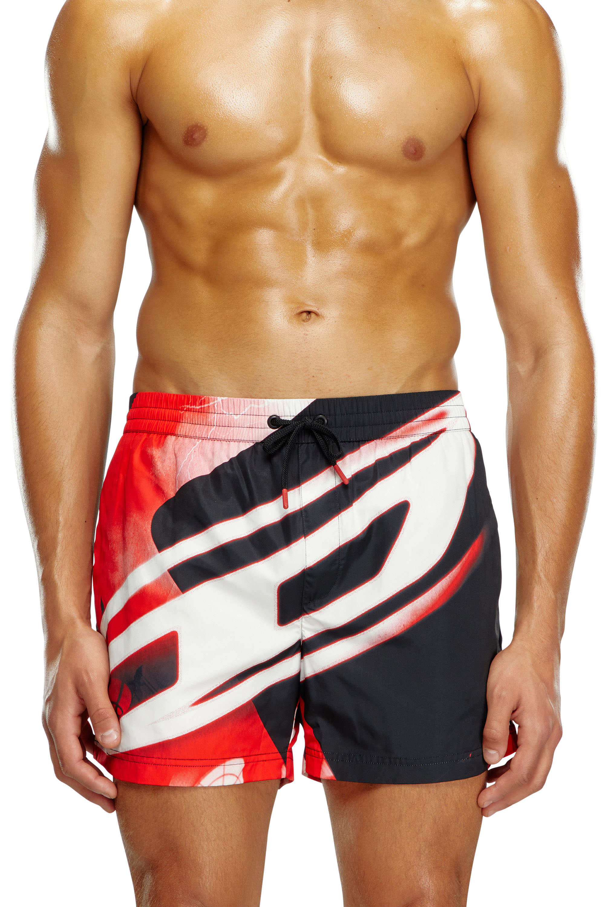 Diesel - BMBX-KEN-37, Man Mid-length swim shorts with Oval D print in Multicolor - Image 2