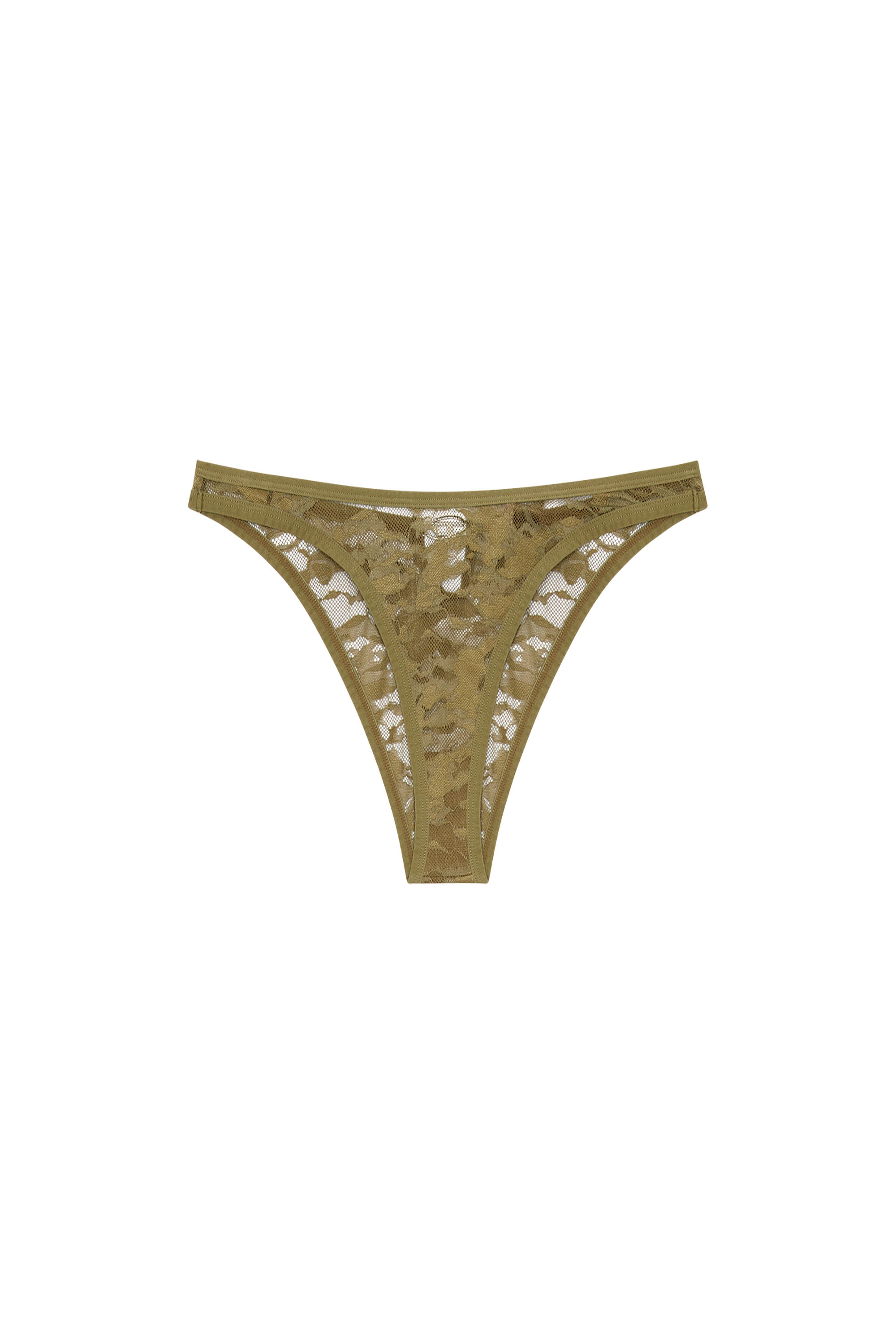 Diesel - UFPN-D-OVAL-PUNCHY-BRIEF, Woman's Camo lace briefs with Oval D plaque in Military Green - 4