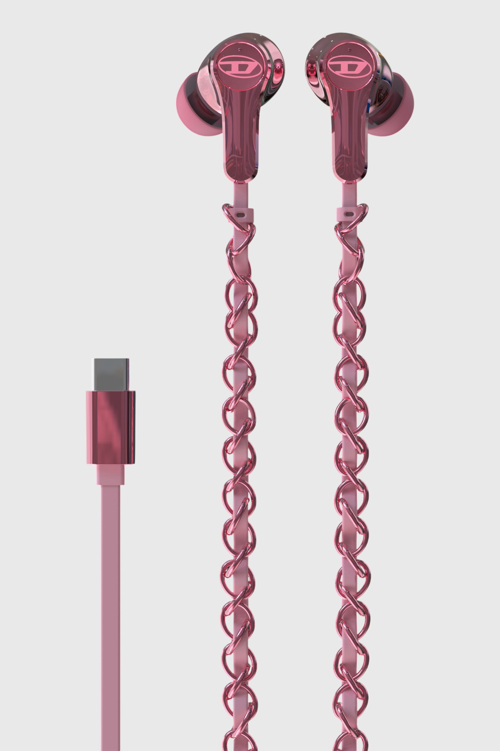 Diesel - 60688 WIRED EARBUDS WIRED EARBUDS, Unisex's Pink wired earbuds and charms in Pink - 3