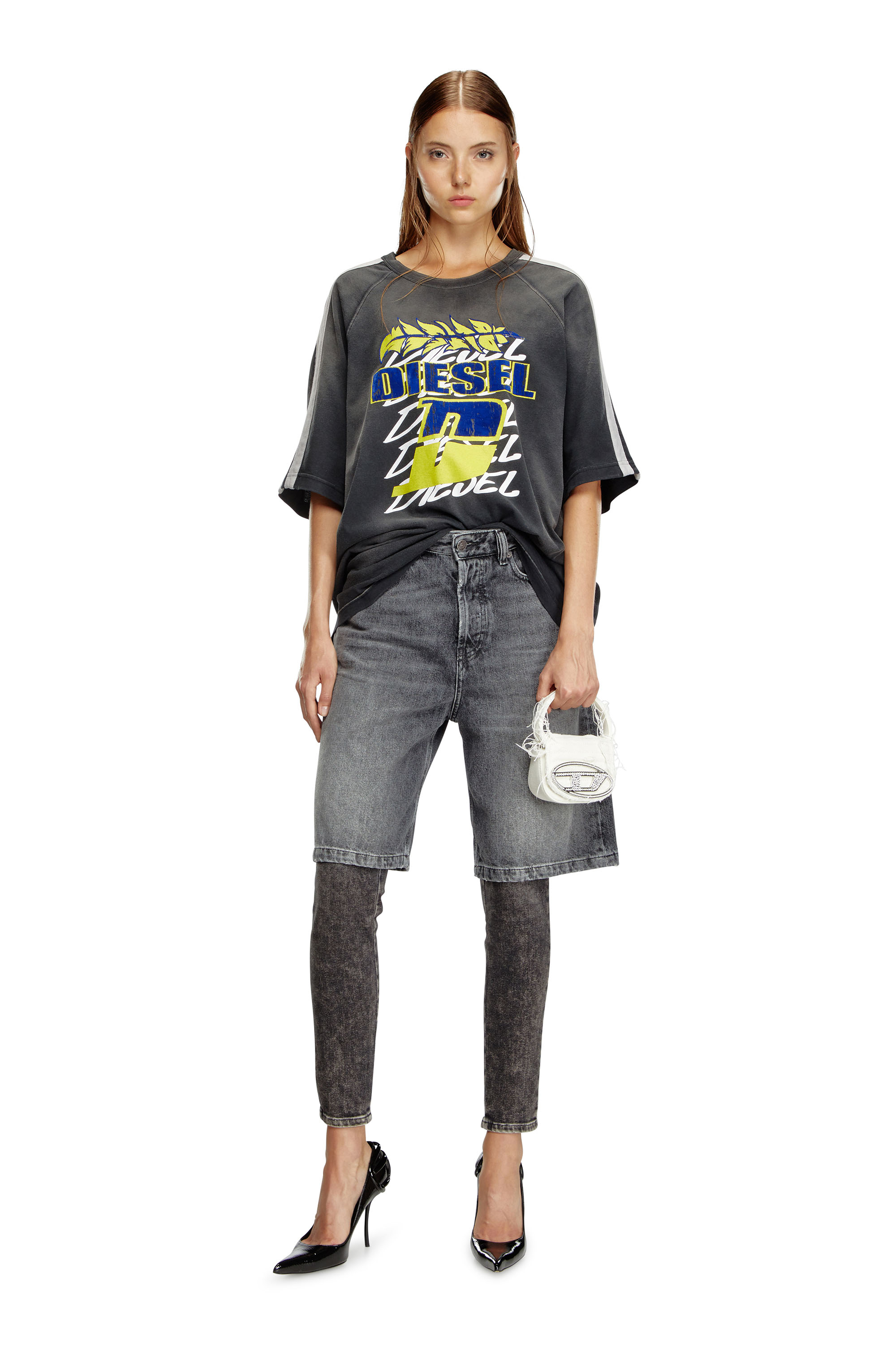 Diesel - 1DR XS, Woman's 1DR XS-Iconic mini bag in canvas and leather in White - 1