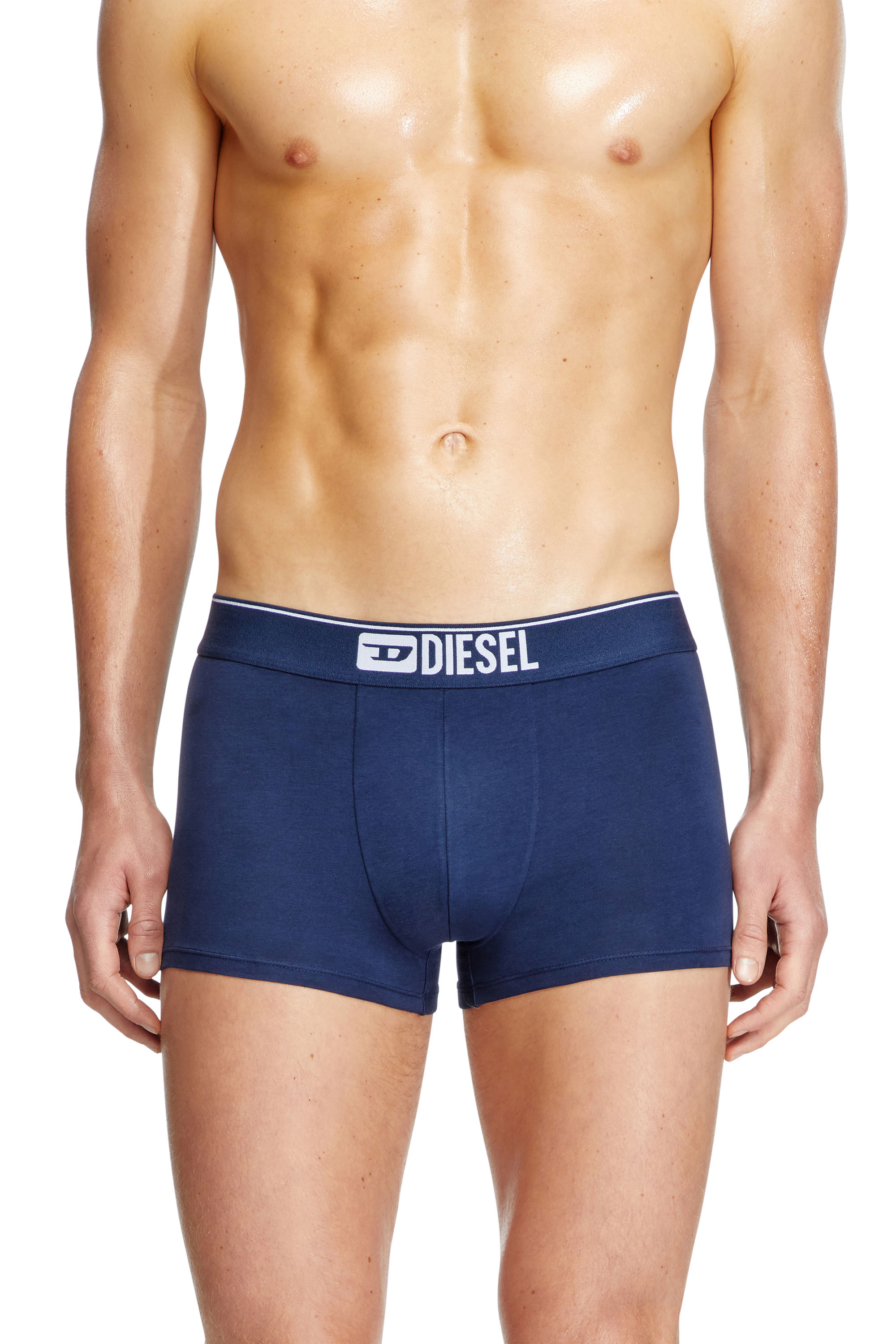 Diesel - UMBX-DAMIENTHREEPACK, Man's Three-pack of plain boxer briefs in White/Blue - 2