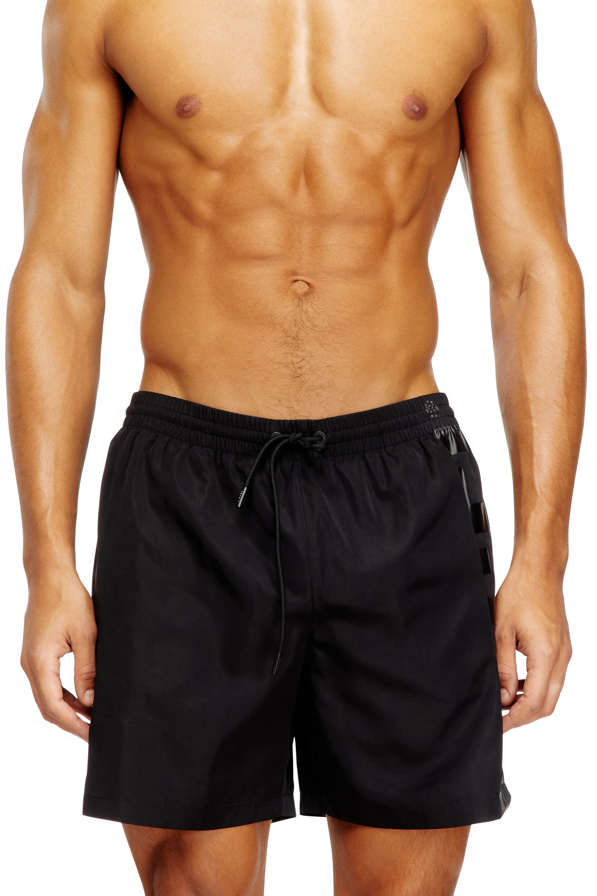 Diesel - RIO-41-D-CORE, Man's Mid-length swim shorts with maxi logo in Black - 1