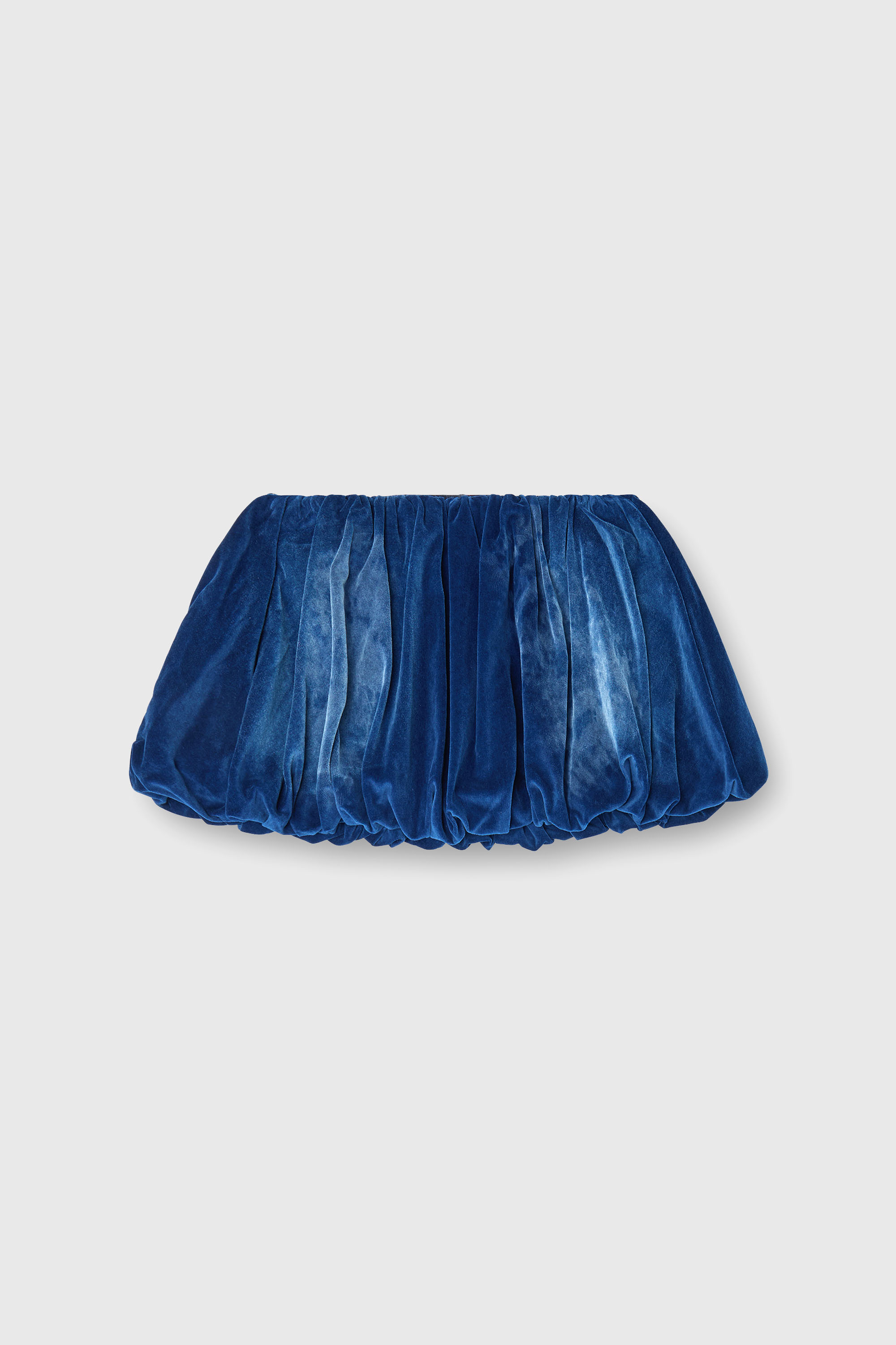 Diesel - DE-MUJ-FSJ1, Woman's Short bubble skirt in velvet denim in Dark Blue - 2