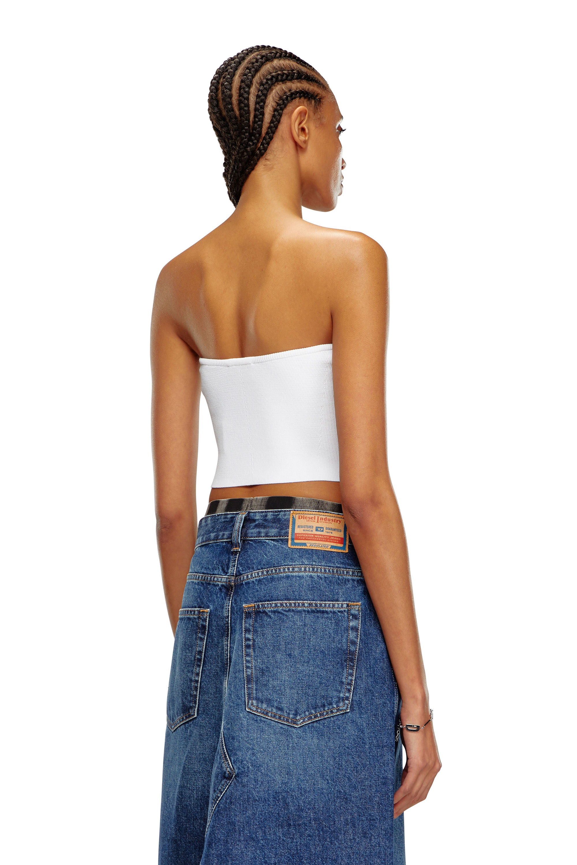 M-CLARKSVILLEX, White Diesel - M-CLARKSVILLEX, Woman's Tube top with logo plaque in White - 4