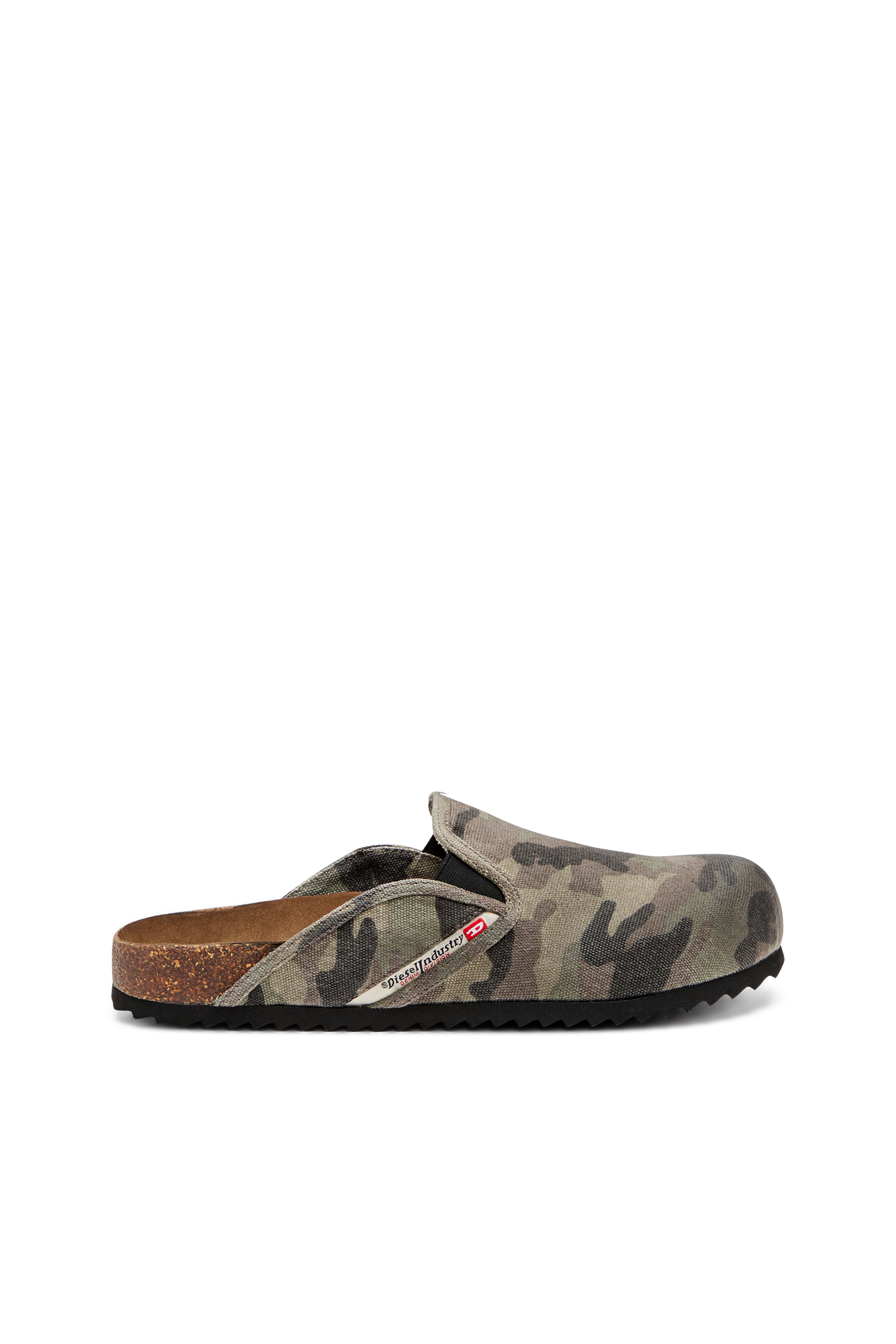 Diesel - D-WOODSTOCK SLIP-ON, Man's Camo-canvas mules in Military Green - 1