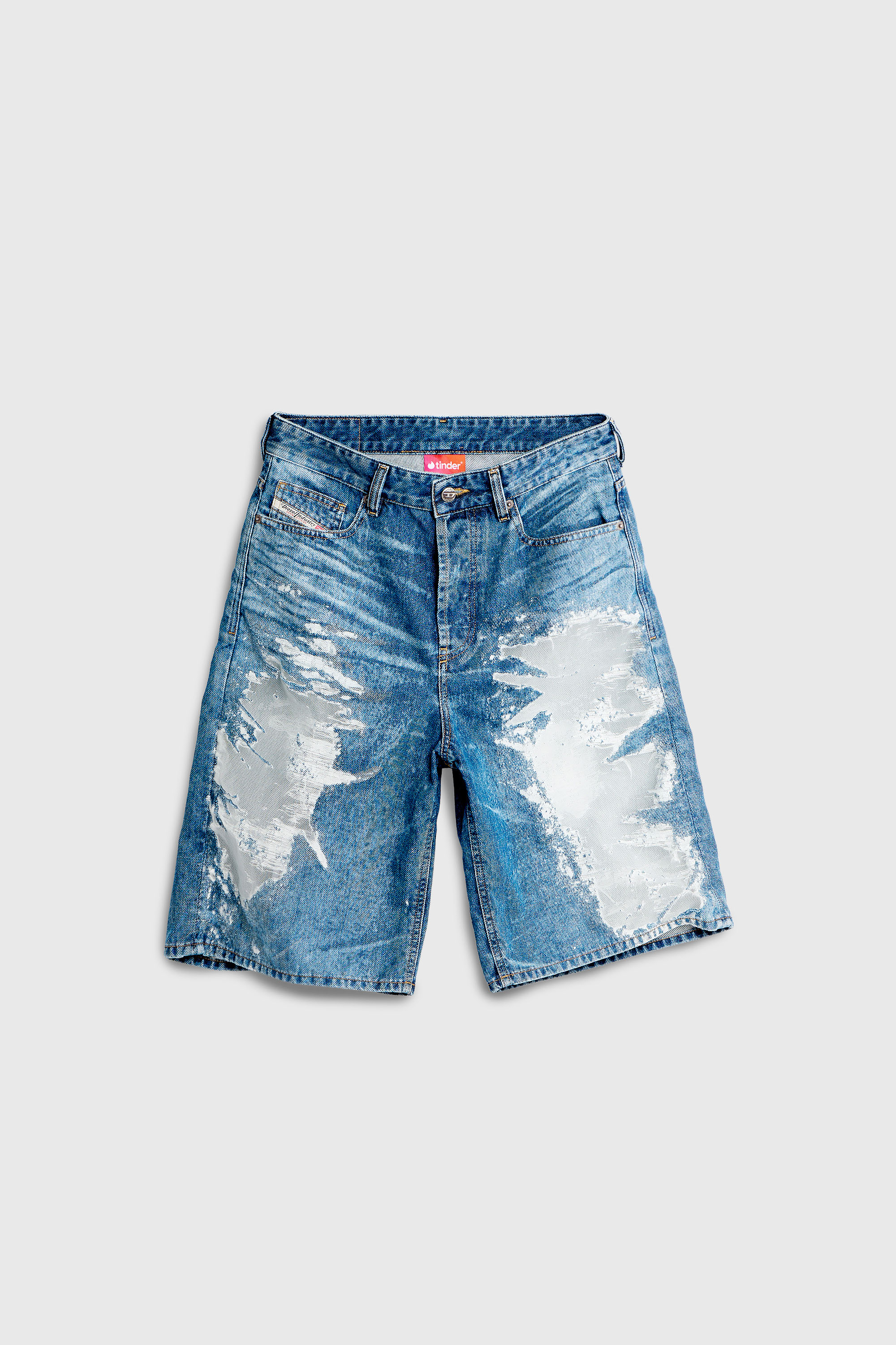 Diesel - PR-DE-SIRE-SHORT, Unisex's Shorts in devor&eacute; denim in Medium blue - 3