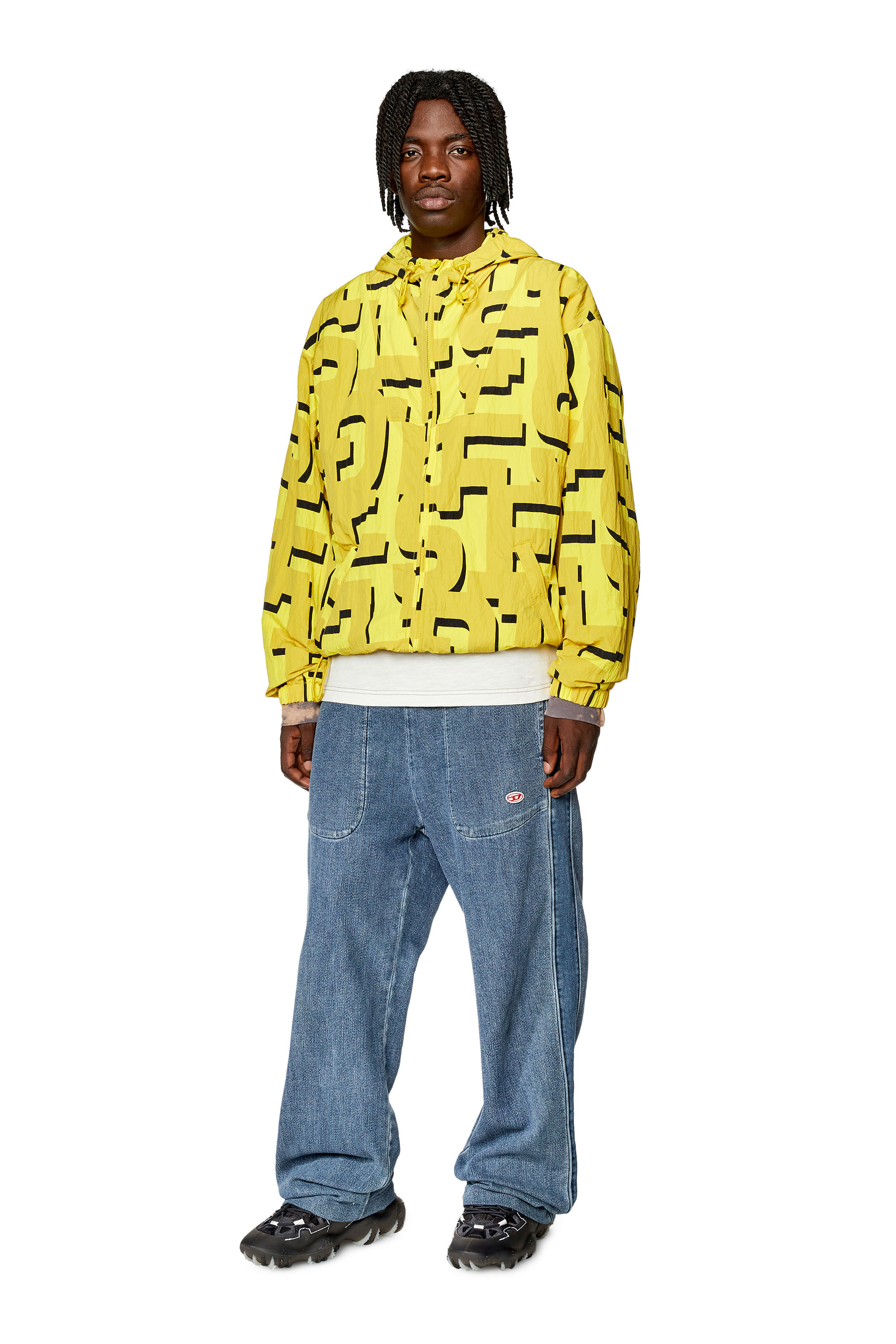 絶対一番安い | print monogram with windbreaker Nylon Men's Yellow Diesel | ジャケット・アウター