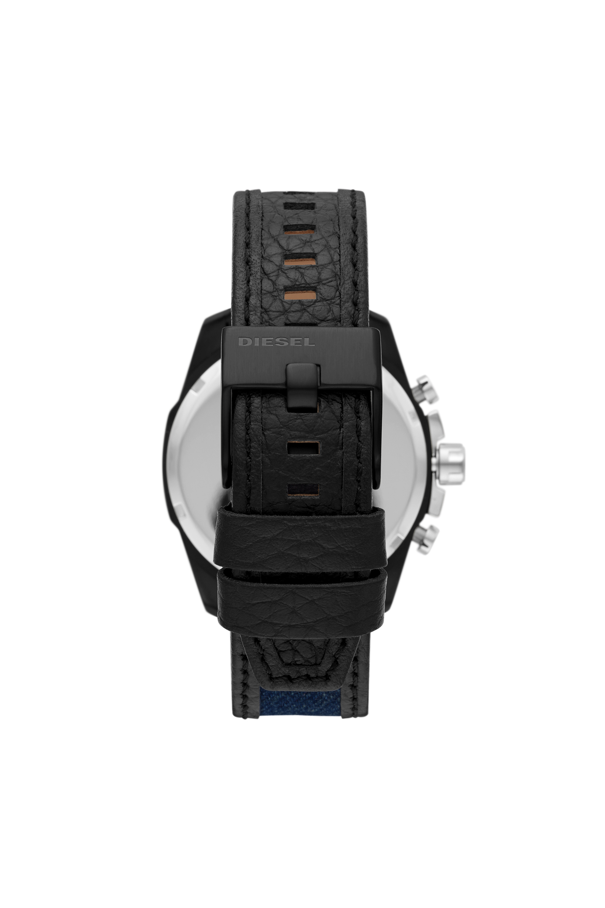 Diesel - DZ4568, Man's Baby Chief chronograph two-tone denim and leather watch in Blue - 2