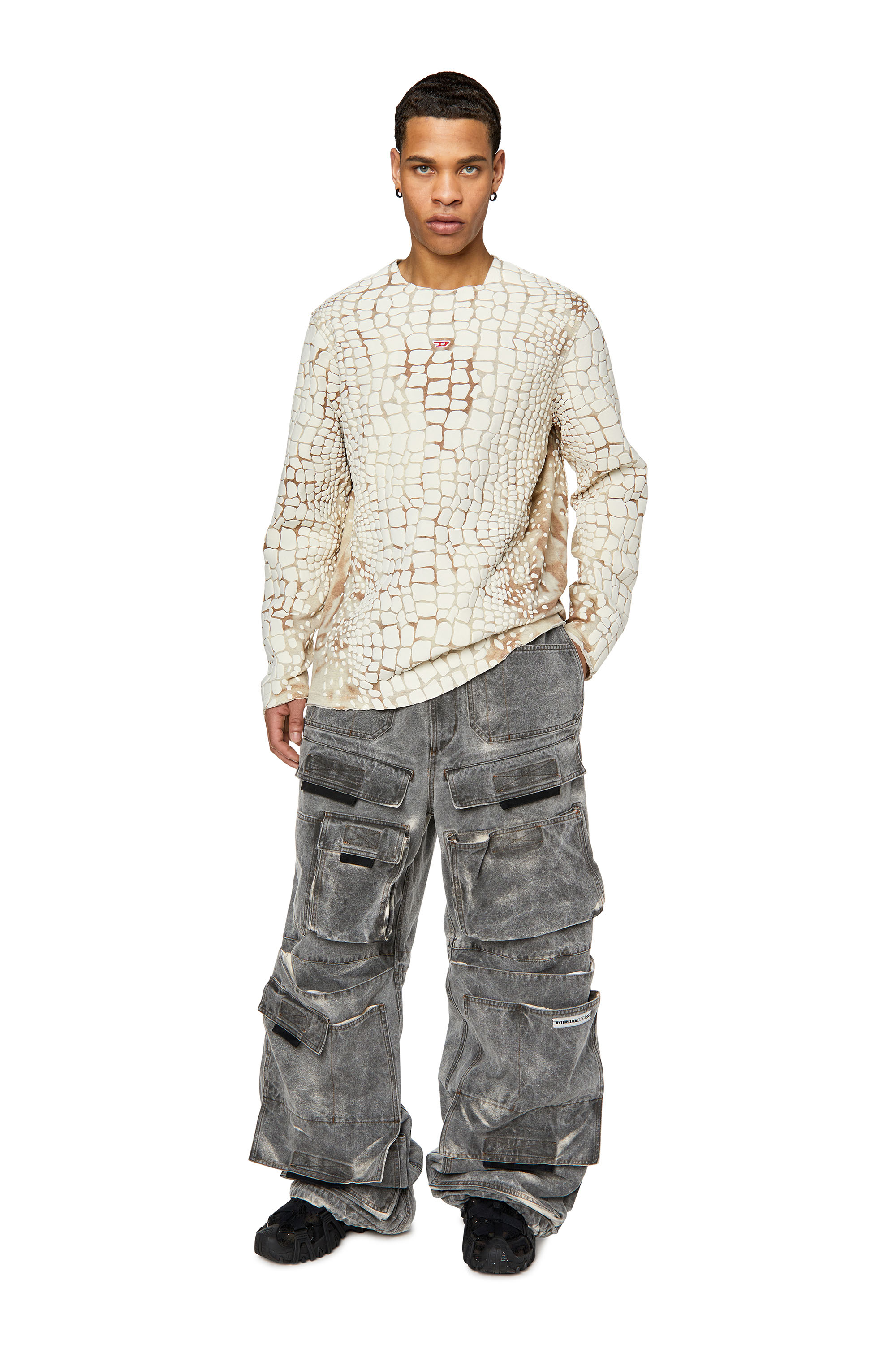 Diesel - T-JUS-LS, White/Beige - Image 4