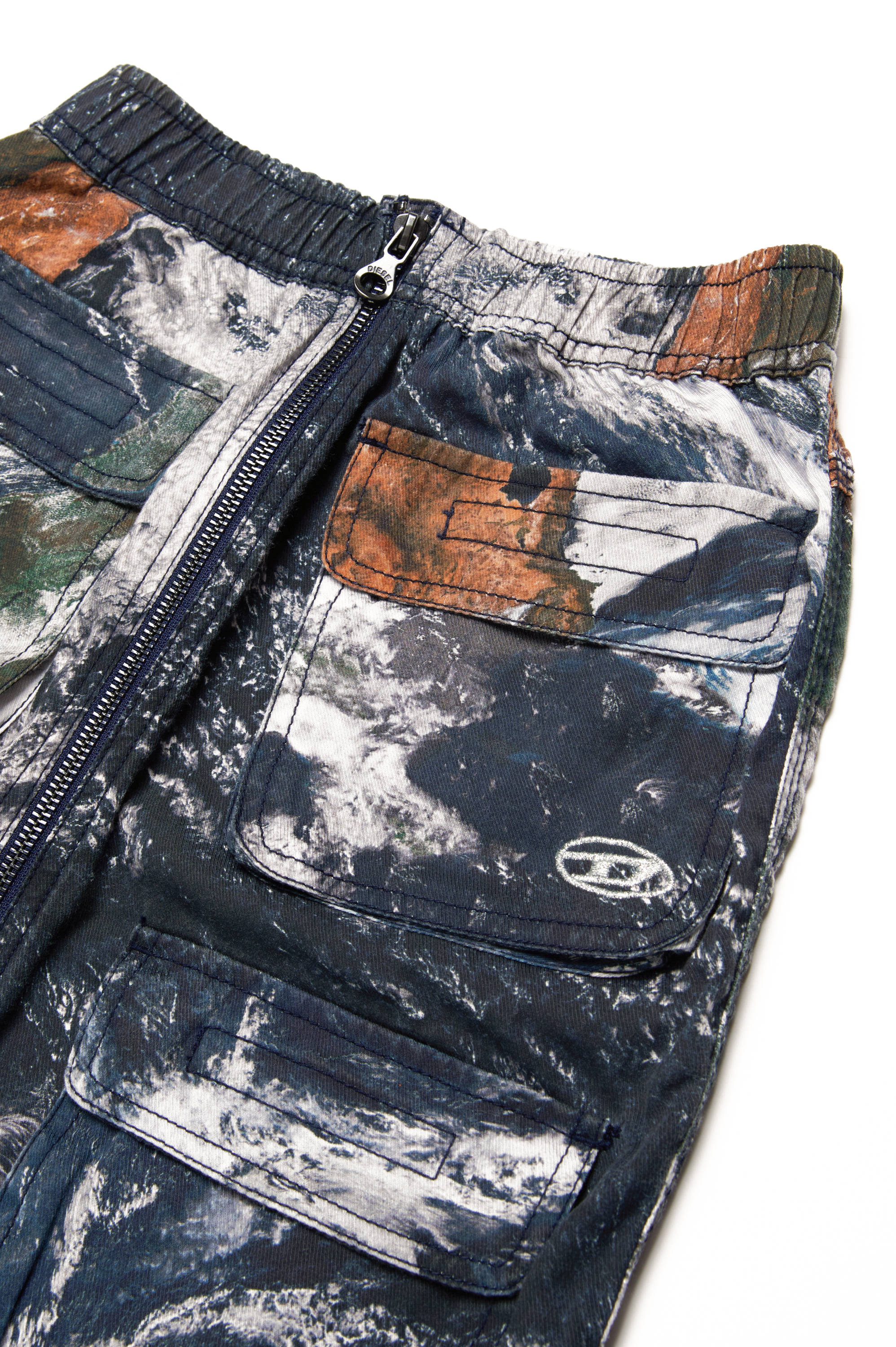 Diesel - GOMIRTCMF, Woman Cargo skirt with Camo Planet print in Multicolor - Image 3